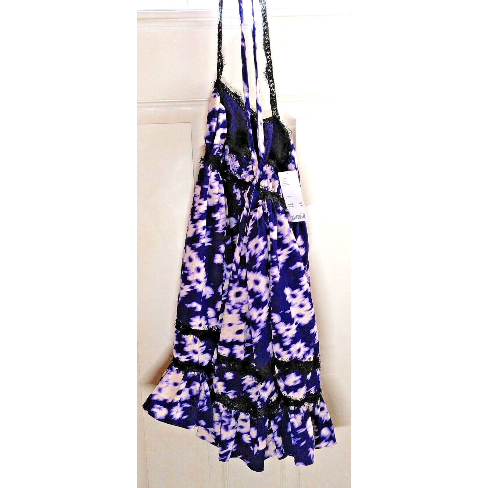Urban Outfitters Urban Outfitters SP Mini Purple White Motif Floral Lace Trim Size S / US 4 / IT 40 - 4 Thumbnail