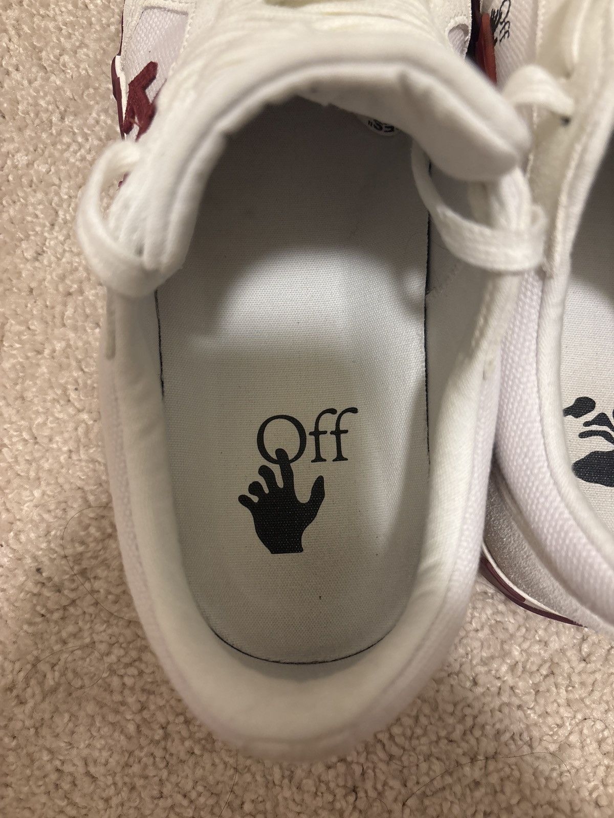 Off-White Off white vulcanized sneaker burgundy Size US 11 / EU 44 - 7 Thumbnail