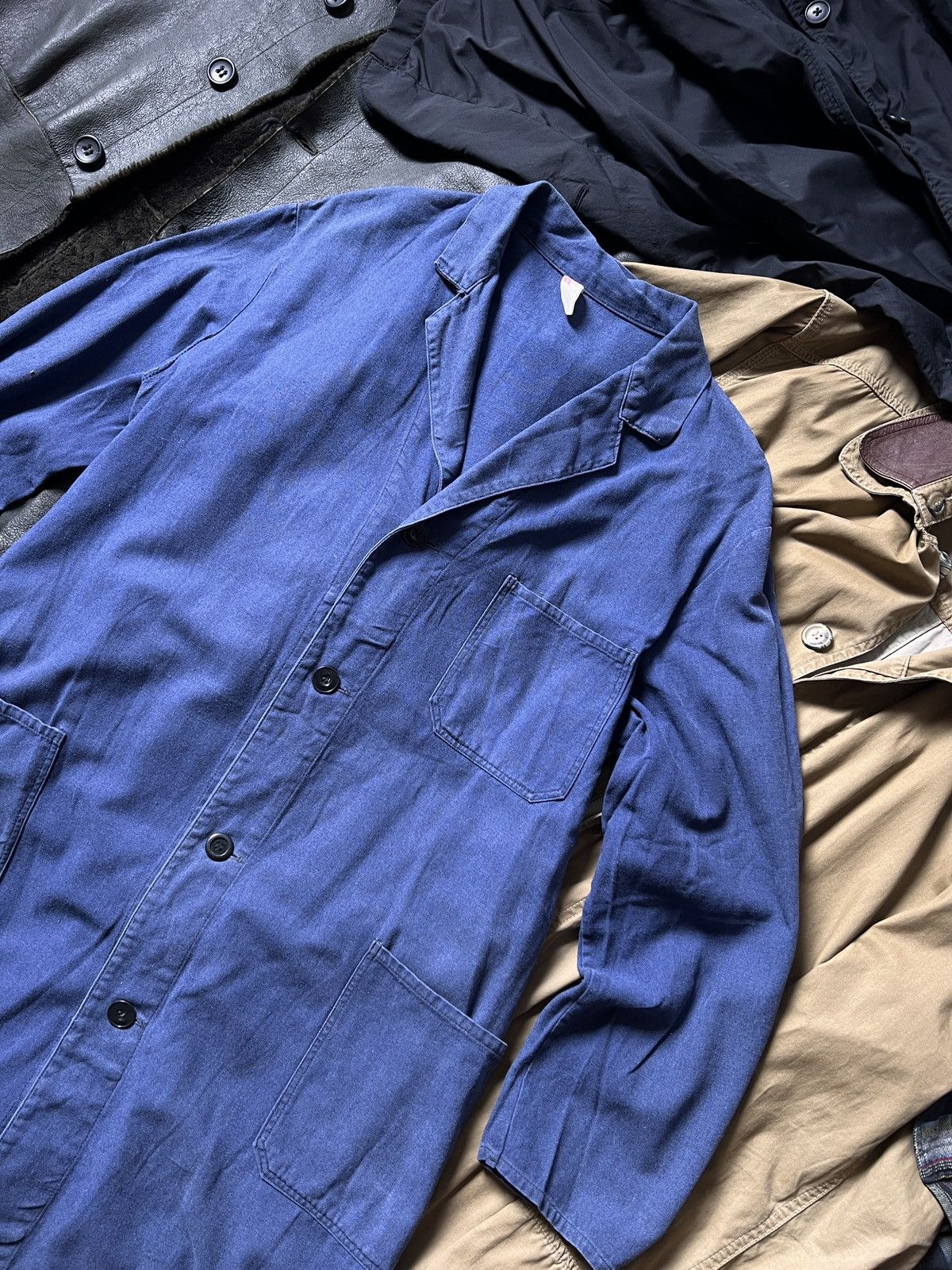 Vintage 50s Vintage French Workwear Long Coat German Light Jacket Size US L / EU 52-54 / 3 - 9 Thumbnail