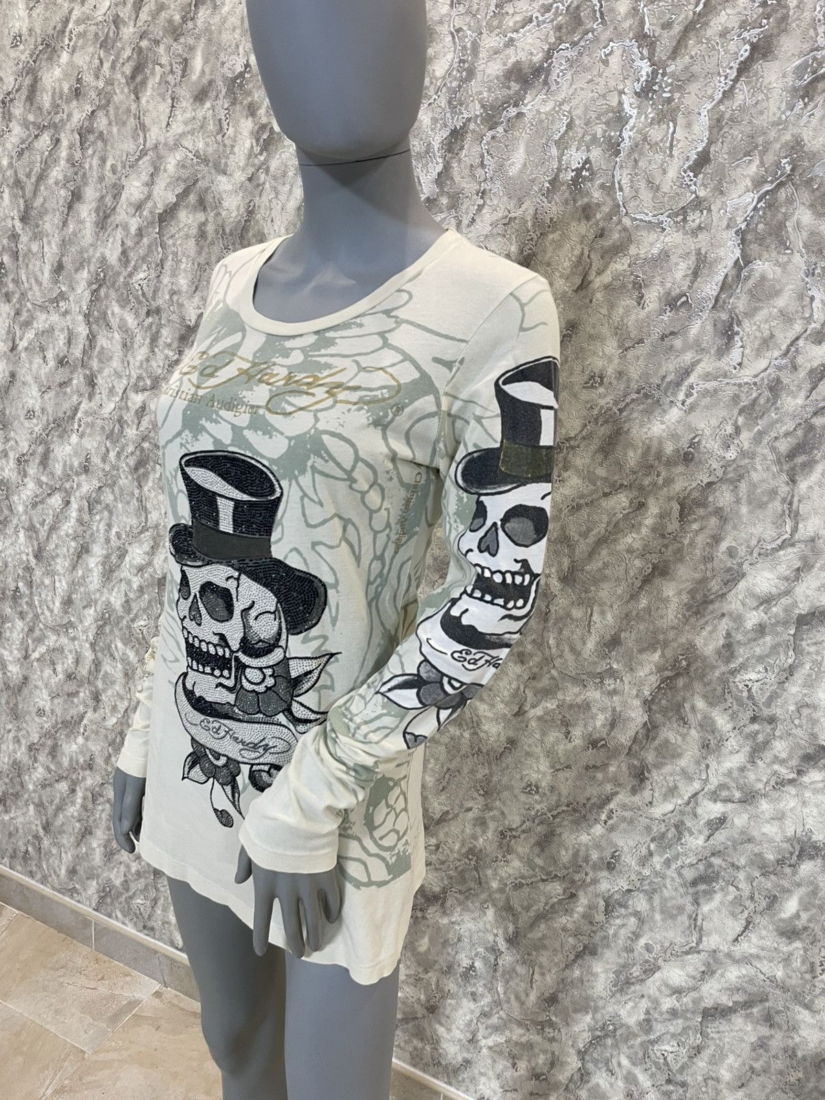 Christian Audigier × Ed Hardy Ed Hardy By Christian Audigier Ed Hardy Skull in Top Hat Size S / US 4 / IT 40 - 3 Thumbnail