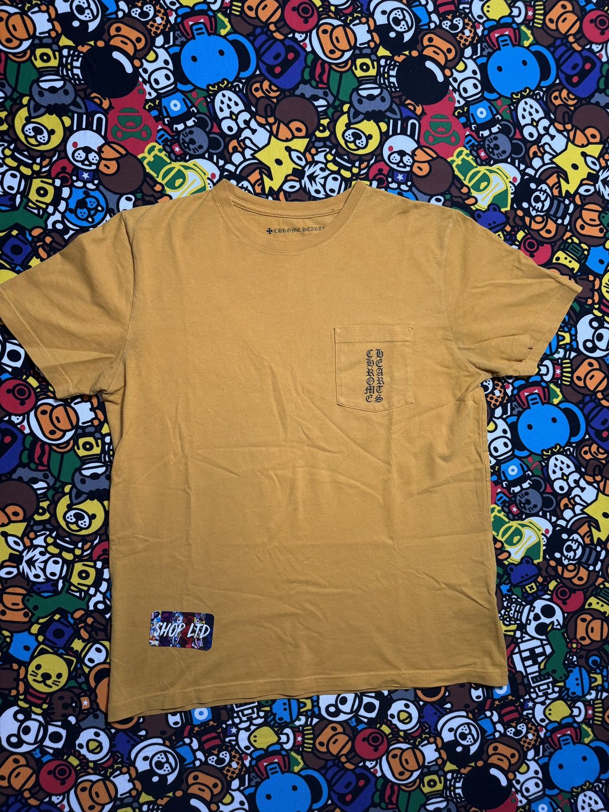 Chrome Hearts Chrome Hearts Mustard Yellow Script Logo Tee Size US L / EU 52-54 / 3 - 2 Thumbnail
