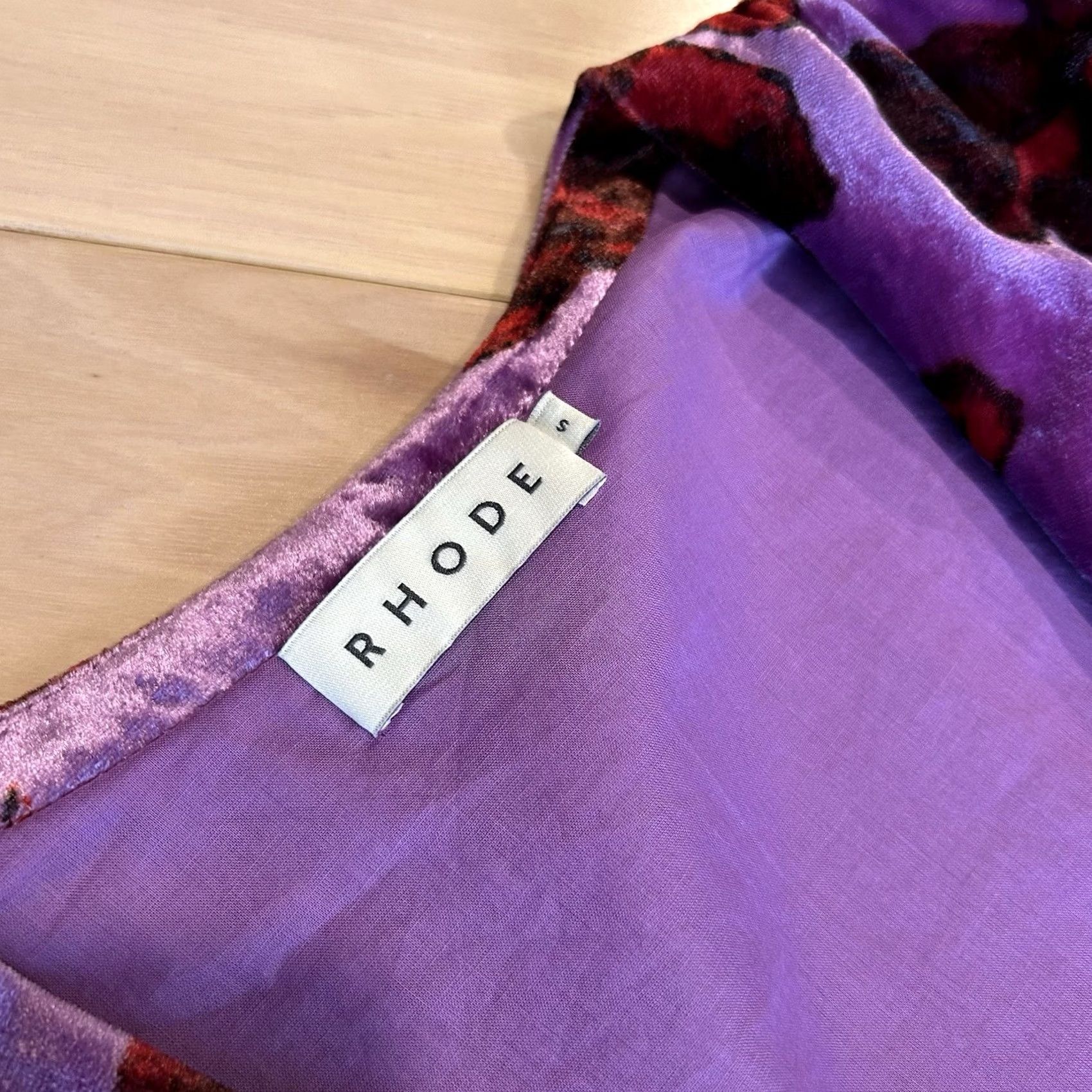 RHODE Rhode Dress Womens S Purple Leanna Velour Floral Mini Women Size S / US 4 / IT 40 - 4 Thumbnail