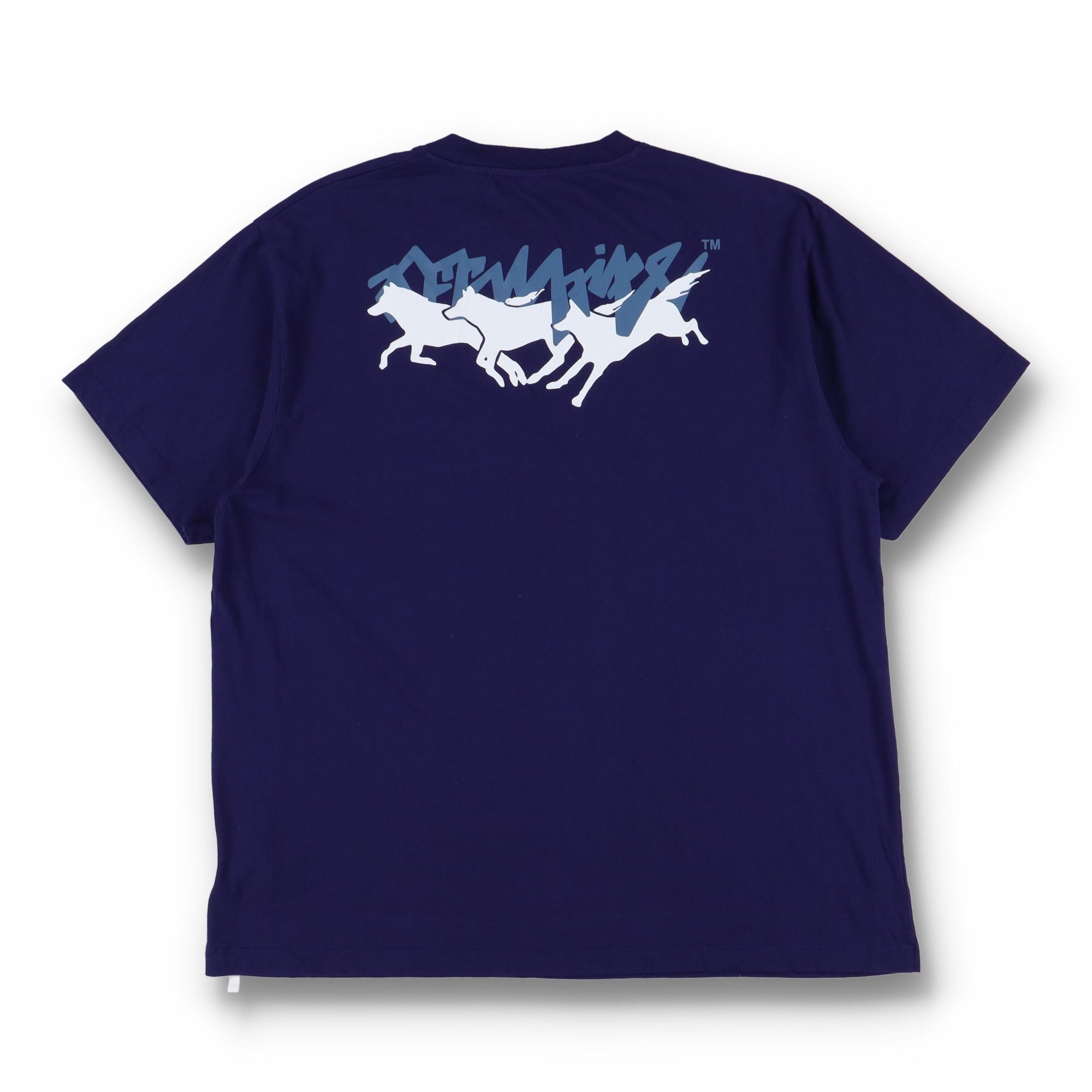 Off-White Blue Running Wolves Logo Oversized T-Shirt Size US XXL / EU 58 / 5 - 1 Thumbnail
