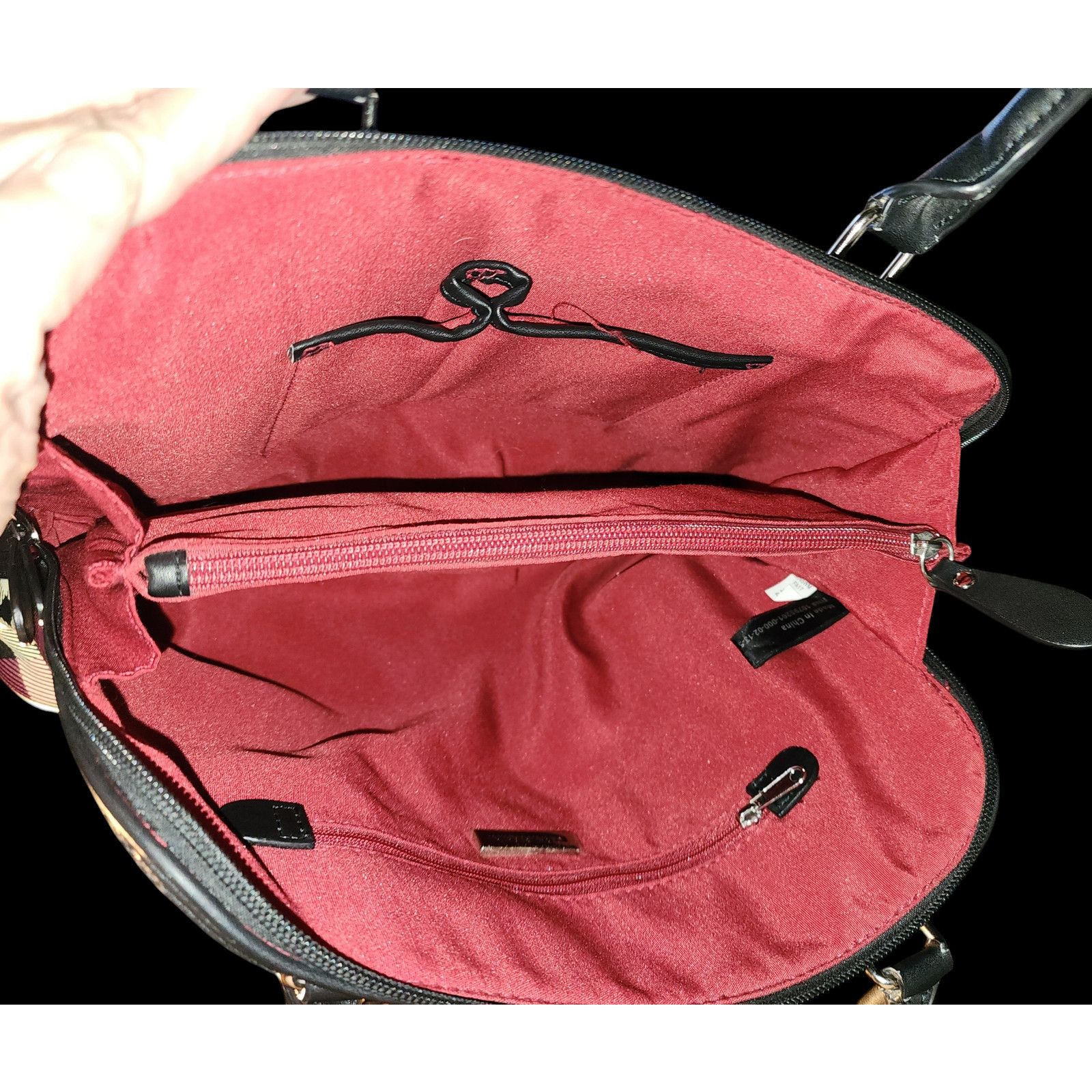 Giani Bernini Giani Bernini faux leather Plaid Dome Satchel, Size ONE SIZE - 3 Thumbnail
