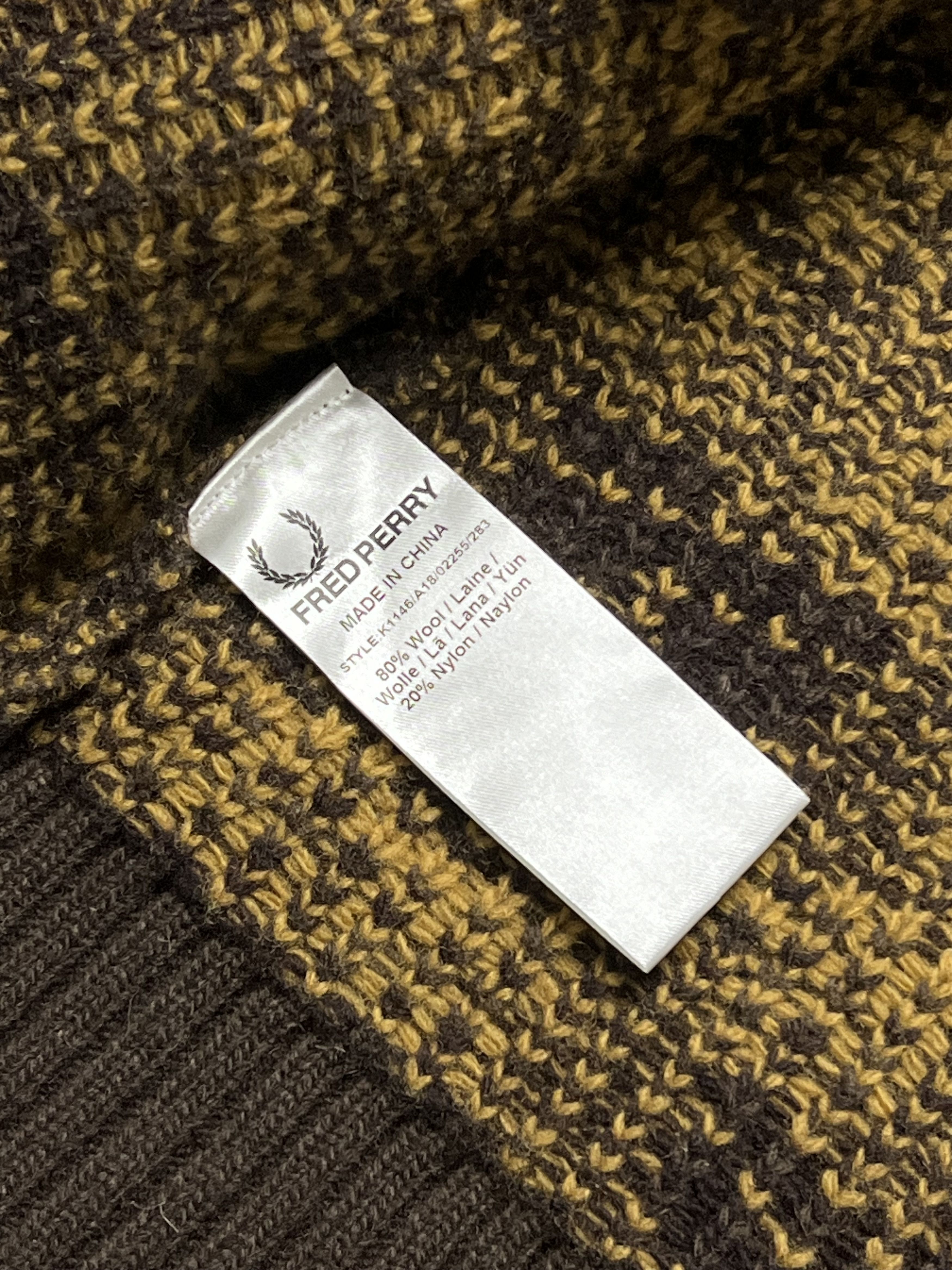 Fred Perry × Vintage Fred perry chunky jacquard vintage cardigan sage men’s Size US XL / EU 56 / 4 - 6 Thumbnail