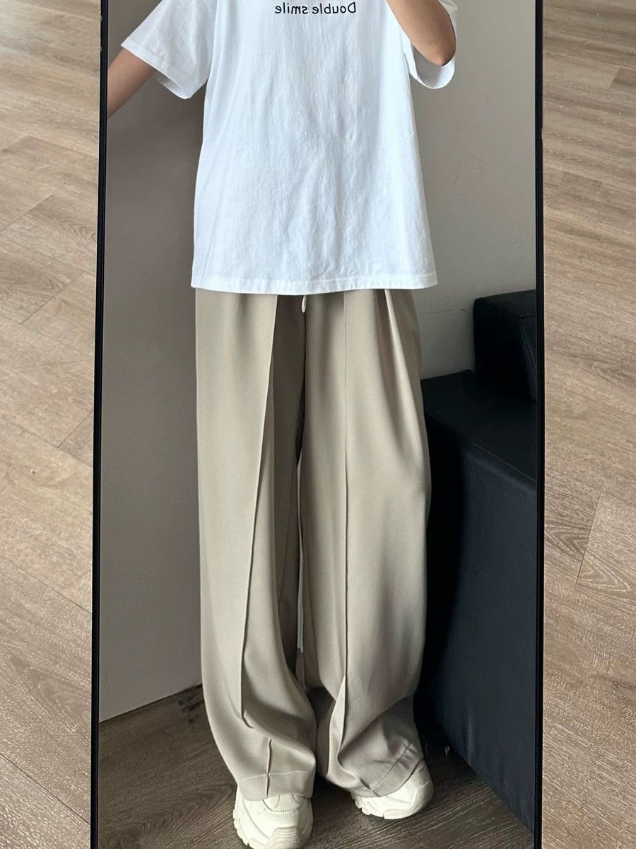 Japanese khaki loose wide-leg casual trousers