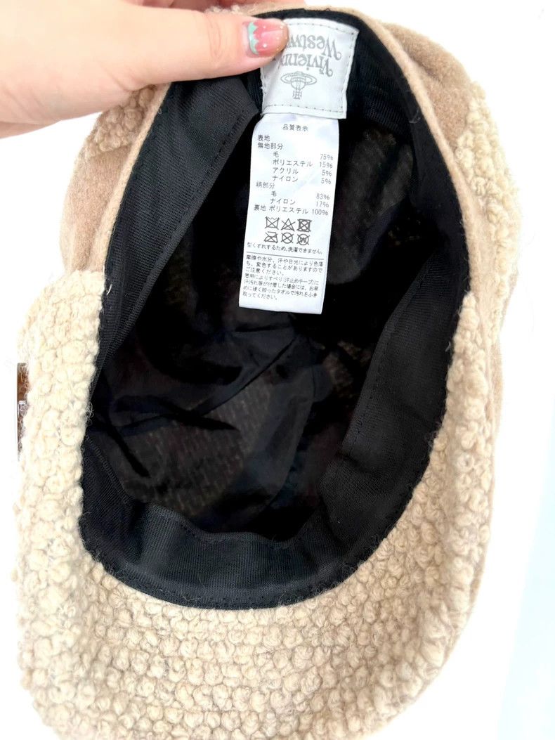 Vivienne Westwood Vivienne Westwood Used beige wool patchwork newsboy hat Size ONE SIZE - 6 Thumbnail