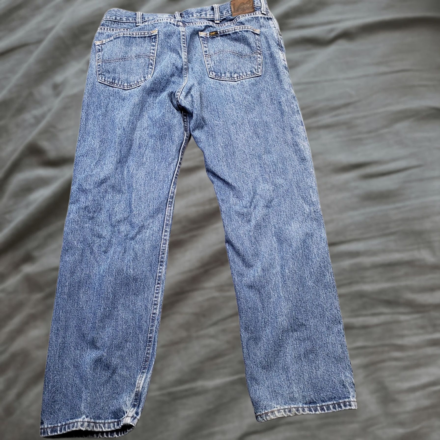 Lee Lee Jeans Mens Size 38 Regular Blue Denim Flat Front Medium Wash Straight Leg Jeans Size US 38 / EU 54 - 1 Thumbnail