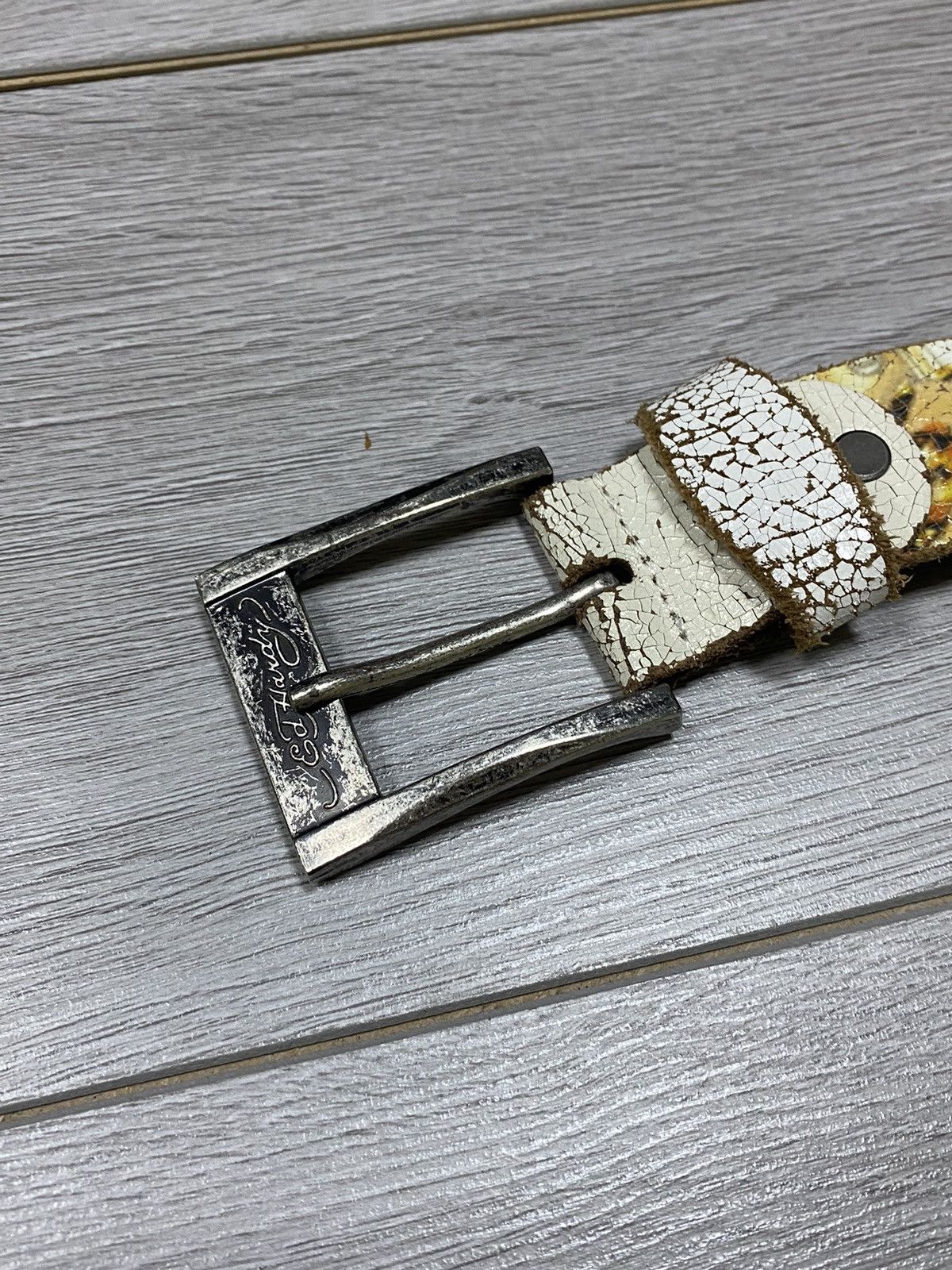 Ed Hardy Ed Hardy cross vintage leather belt over print Size ONE SIZE - 4 Thumbnail