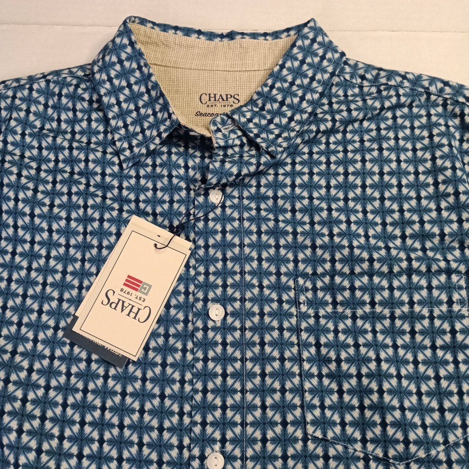 Chaps Chaps Seacoast Wash Linen Woven Shirt Men M Spring Lake Blue Size US M / EU 48-50 / 2 - 2 Thumbnail