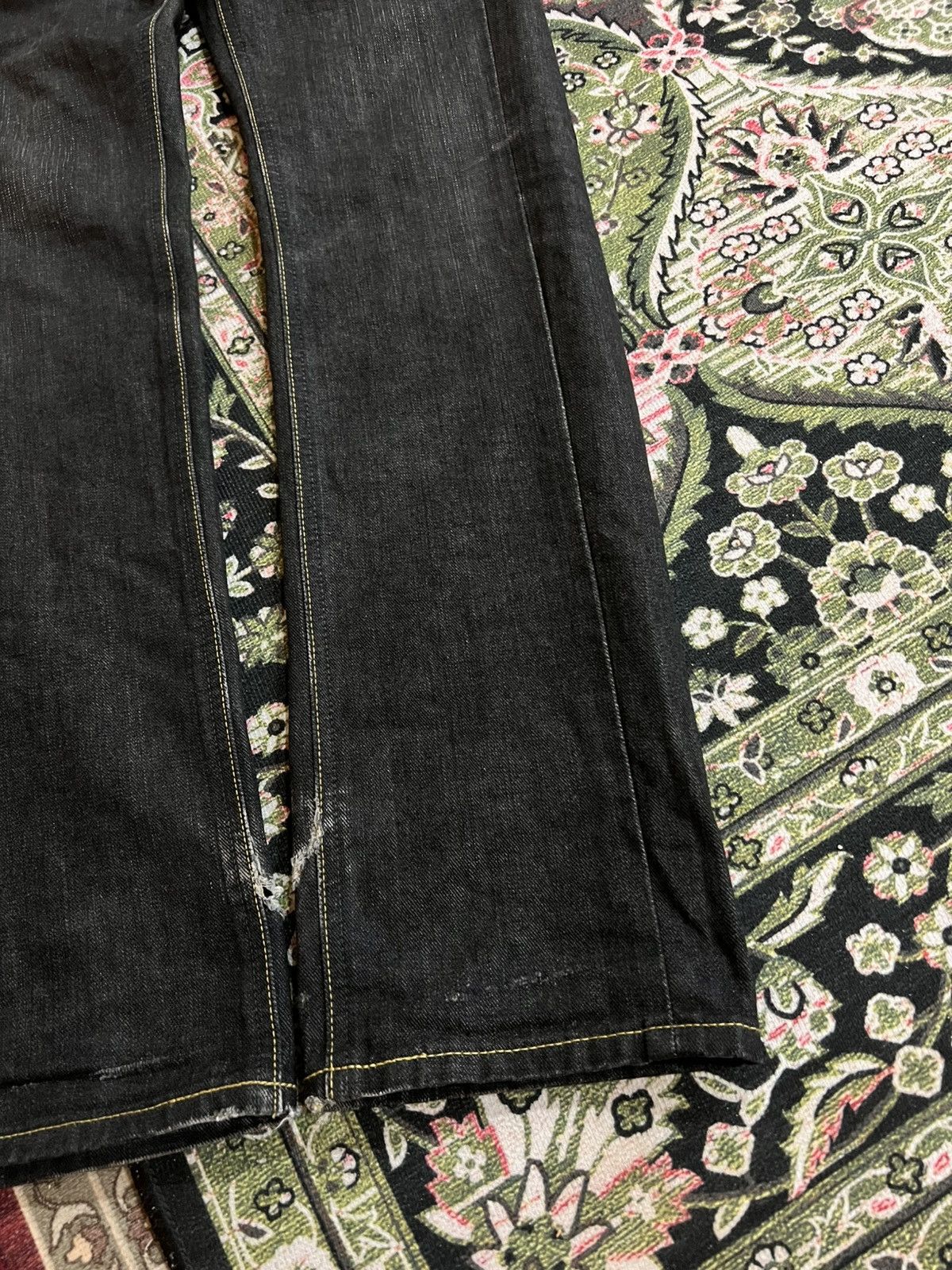 Japanese Brand Vintage 90’s style Lee Rider Super Black Distress Jeans Size US 33 - 4 Thumbnail