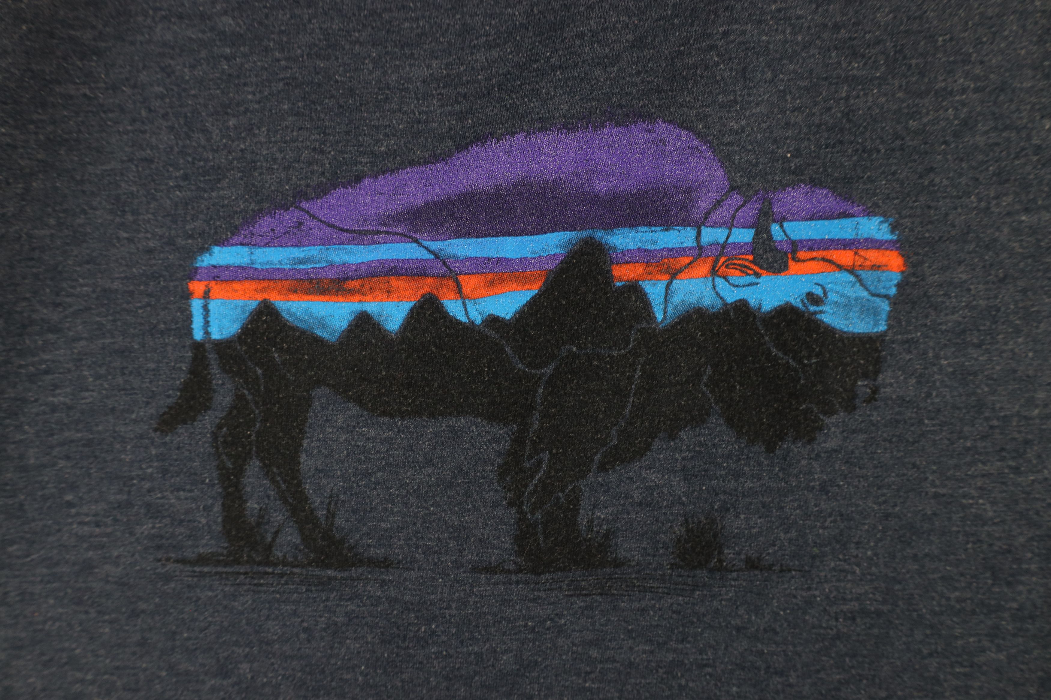 Patagonia × Vintage Vintage Patagonia Spell Out Buffalo Long Sleeve T-Shirt Blue Size US L / EU 52-54 / 3 - 4 Thumbnail