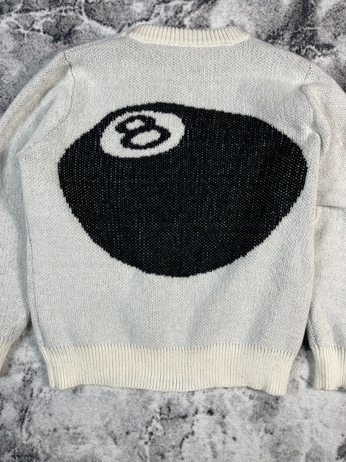 Other Vintage 8 Ball Knit Sweater White Black Y2K Size US M / EU 48-50 / 2 - 7 Thumbnail