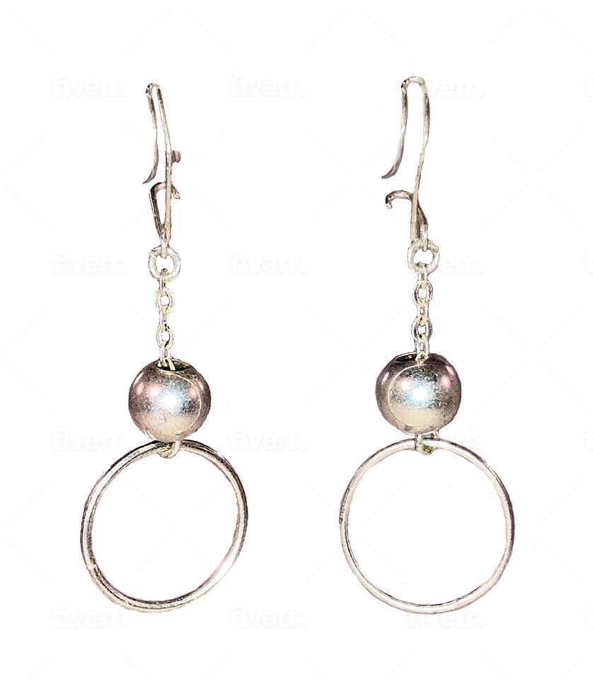 Handmade Mexican Artisan Hand Made Hoop Chain Ball Bead Earrings Size ONE SIZE - 1 Thumbnail