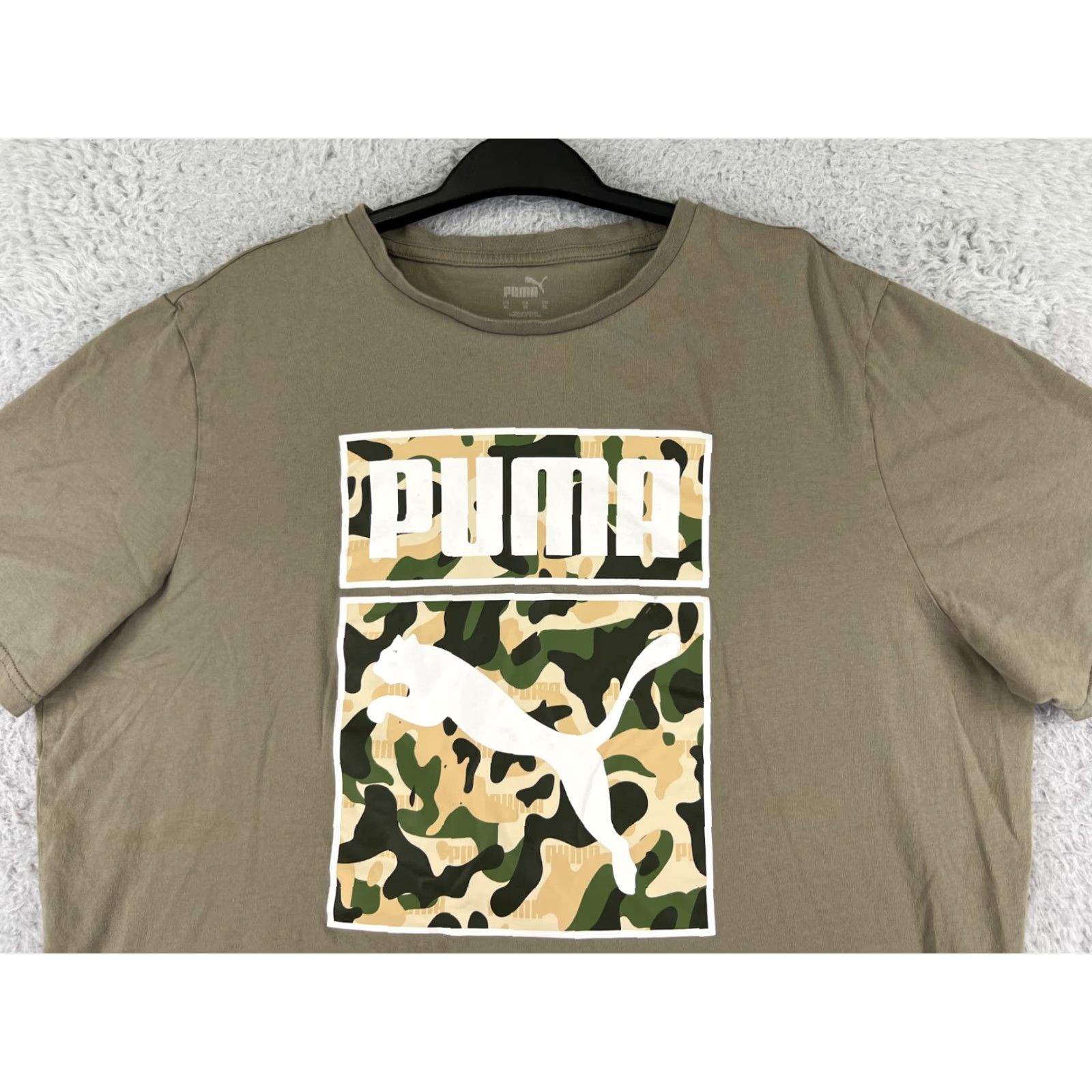 Puma Puma Shirt Mens XL Beige Camouflage Crew Neck Cotton Jersey One Shot Logo Size US XL / EU 56 / 4 - 6 Thumbnail