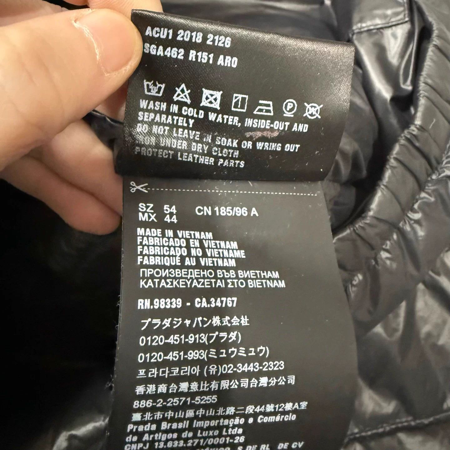 Prada Prada black triangle logo down jacket 54 99 new Size US L / EU 52-54 / 3 - 5 Thumbnail