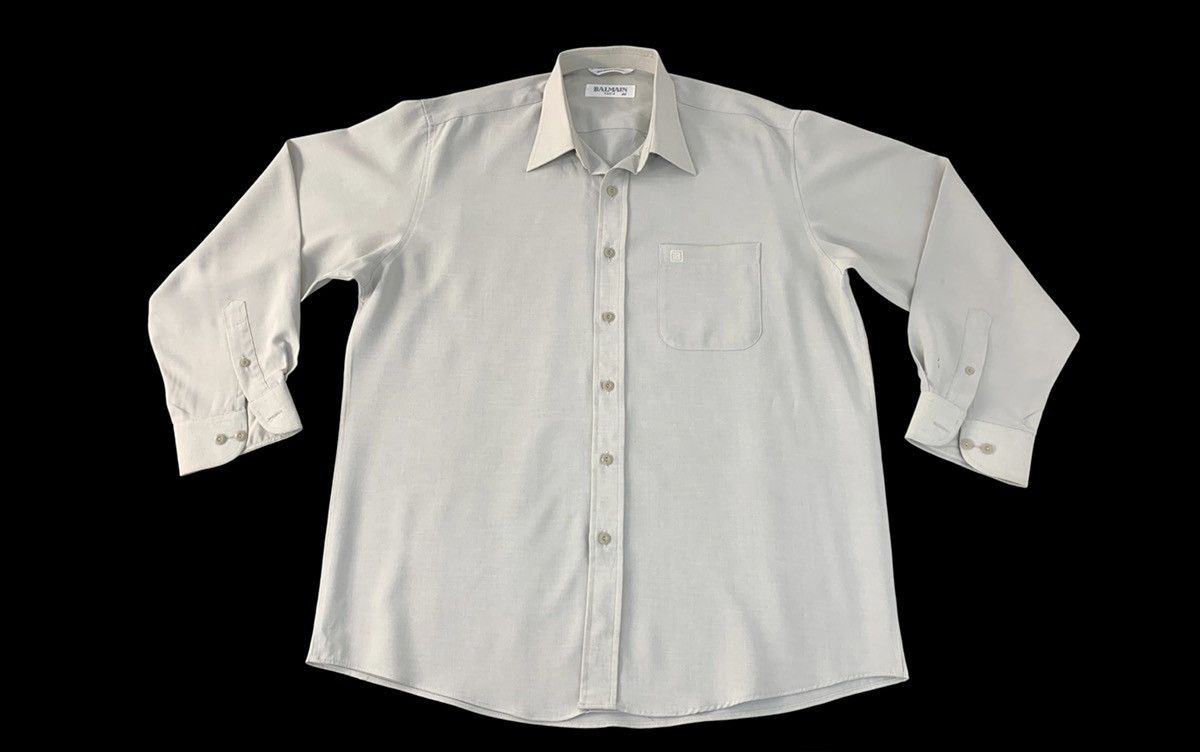 Balmain Hype Balmain Paris Simple Button Up Shirt Office Wear Design Size US XL / EU 56 / 4 - 1 Thumbnail