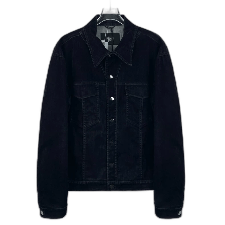 Fendi Fendi Black Logo Letter Collar Jacket Size US L / EU 52-54 / 3 - 1 Thumbnail