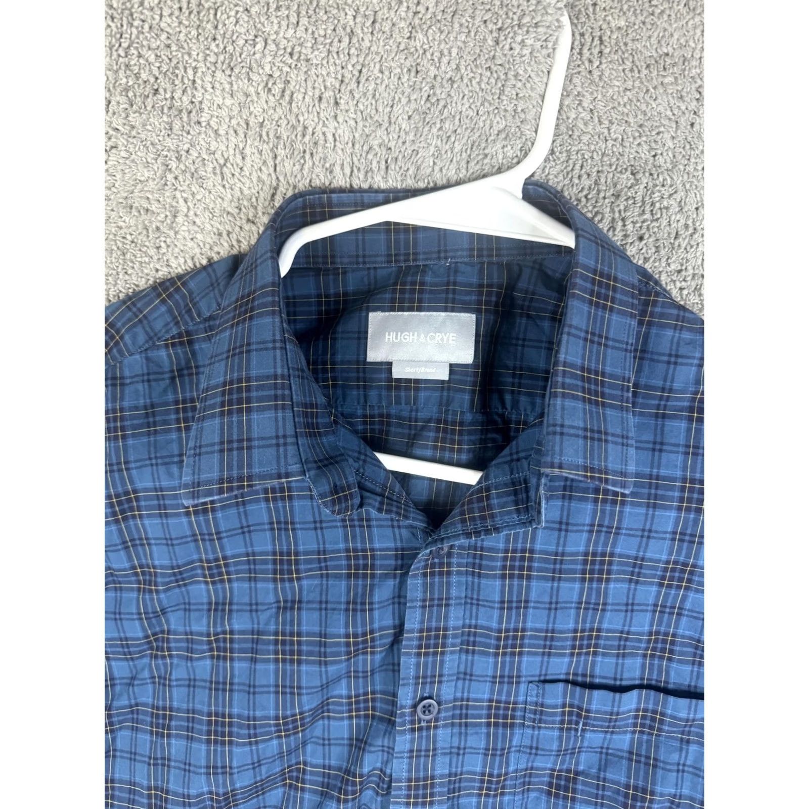 Vintage Hugh & Crye Shirt Mens M Long Sleeve Button Front Plaid Blue Cotton Shirt Size US M / EU 48-50 / 2 - 6 Thumbnail