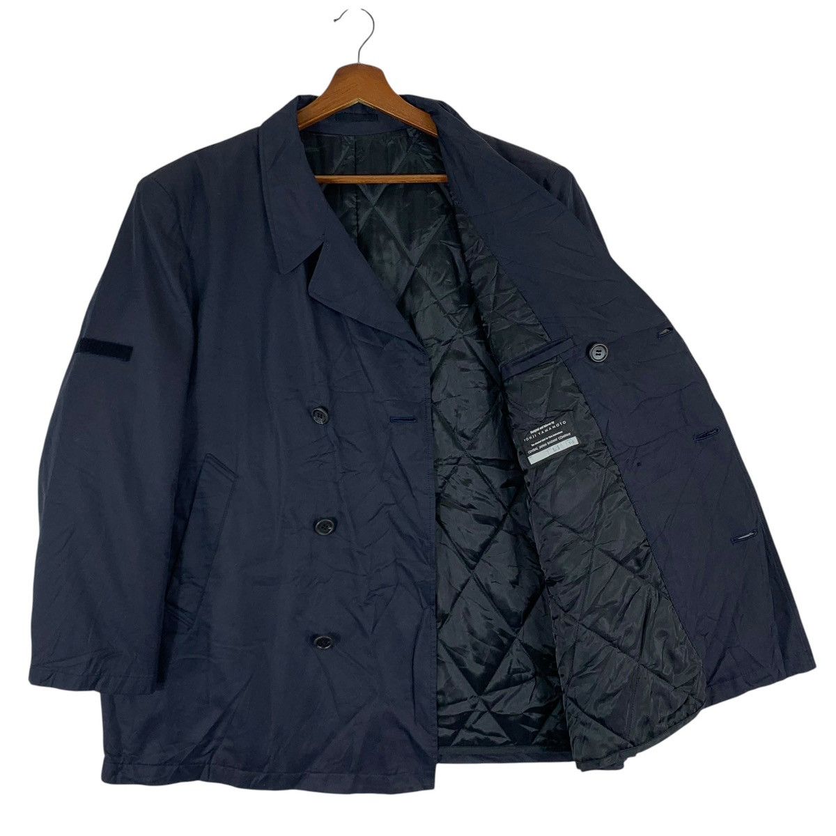 Yohji Yamamoto VINTAGE YOHJI YAMAMOTO RAILWAY COMPANY DOUBLE BREAST COAT Size US L / EU 52-54 / 3 - 7 Thumbnail