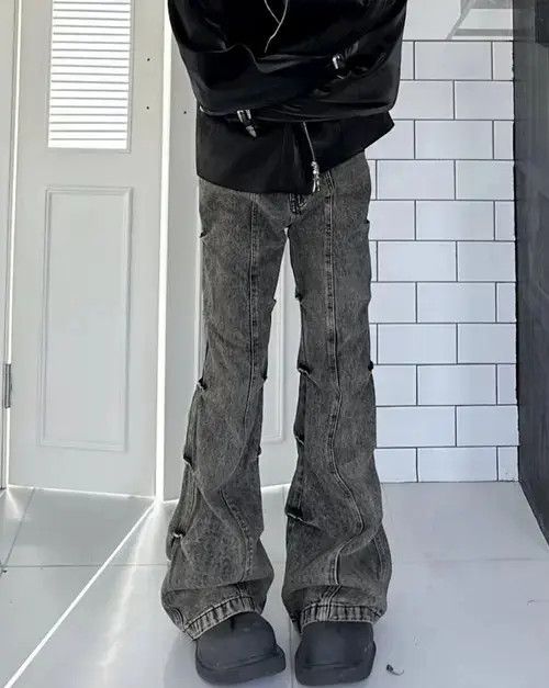 Jean Y2k Cargo Flared Stack Jeans Wide Leg Bootcut Stacked Size US 32 / EU 48 - 5 Thumbnail