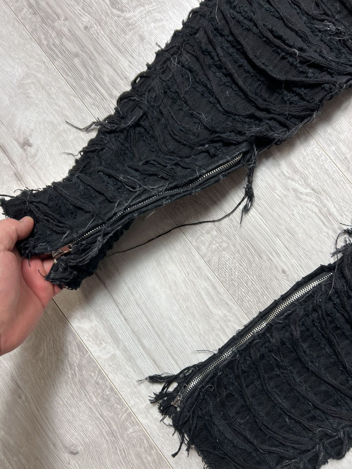 Japanese Brand Supermade Destroyed AMIRI Style Distressed Zipper Jeans Size US 30 / EU 46 - 5 Thumbnail