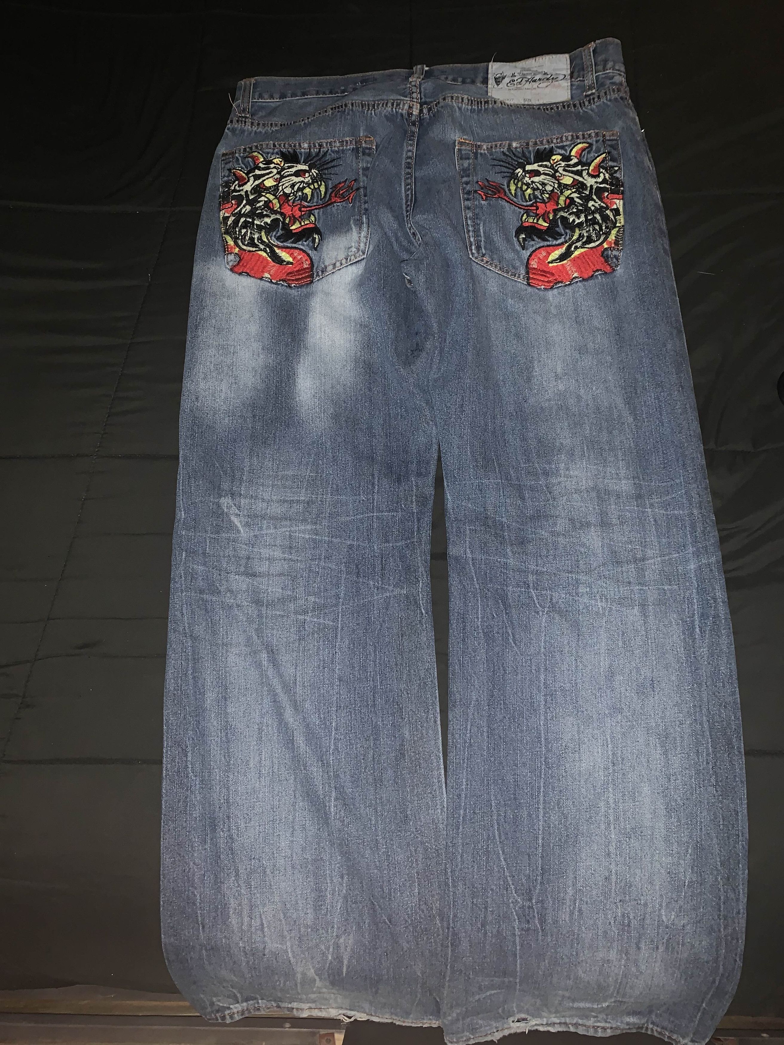 Ed Hardy × Vintage Ed Hardy Dragon Jeans Size US 34 / EU 50 - 1 Thumbnail