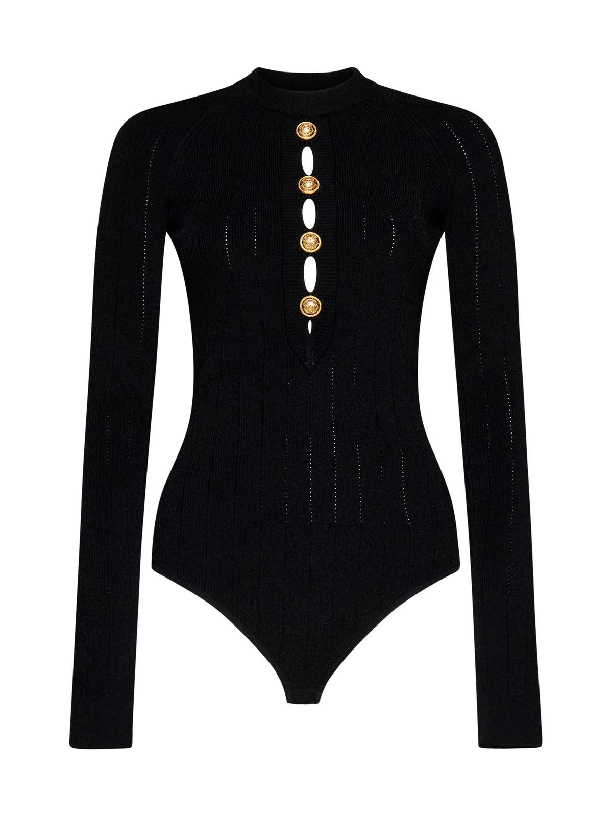 Balmain o1w1db10624 Bodysuit in Black Size S / US 4 / IT 40 - 2 Thumbnail