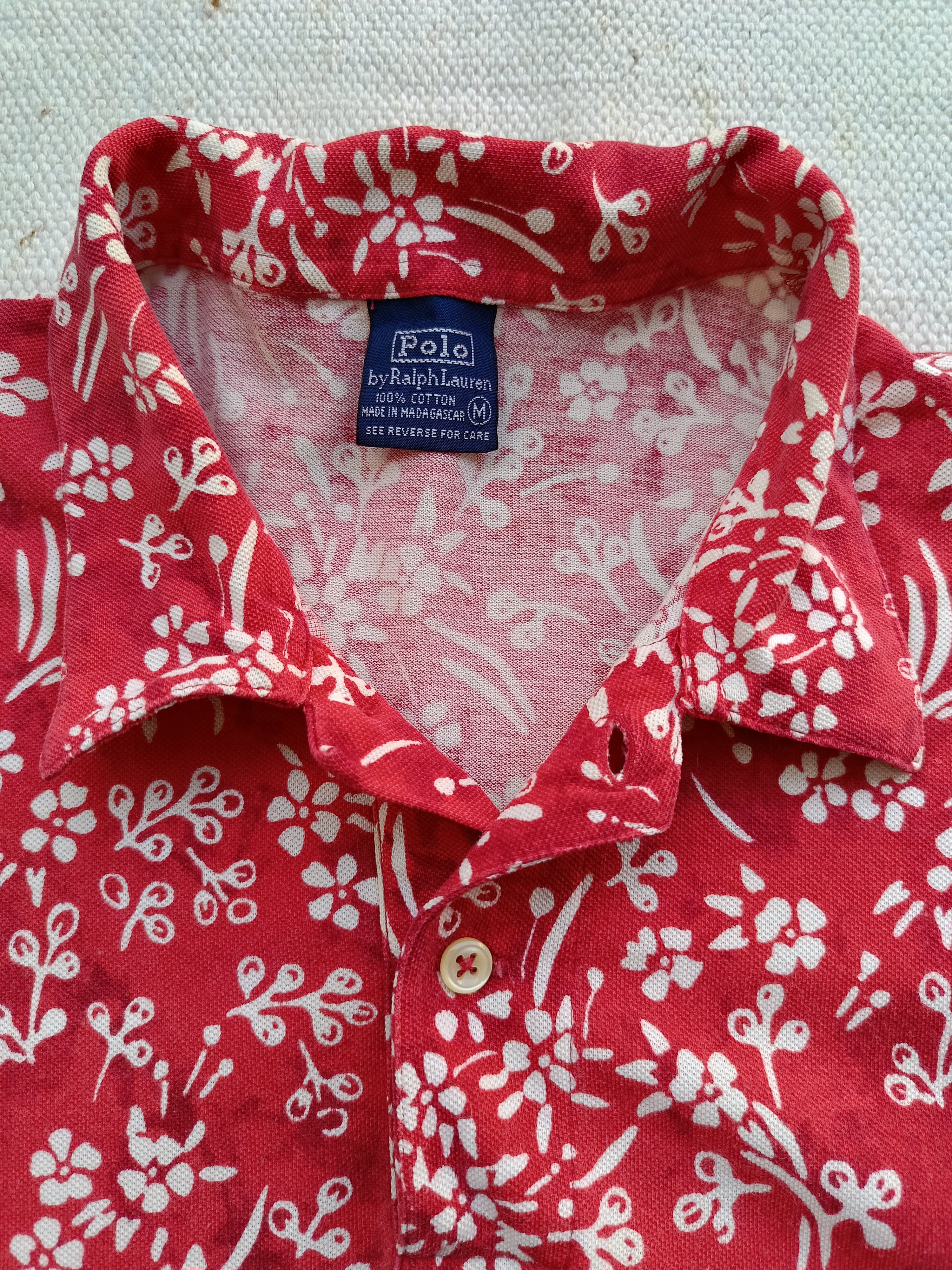 Polo Ralph Lauren POLO Ralph Lauren floral red 90's rare Madagascar shirt Size US S / EU 44-46 / 1 - 9 Thumbnail