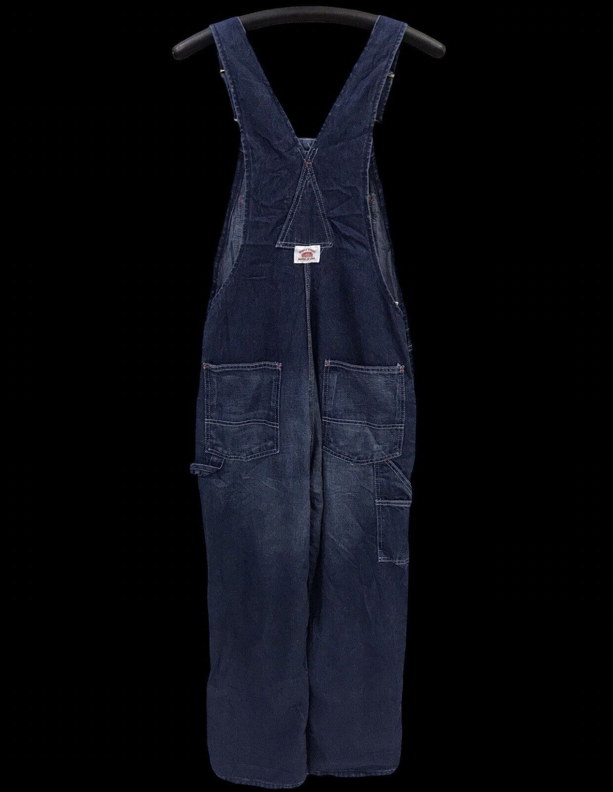 Vintage FOR W29-W31🔥Vintage ROUNDHOUSE Classic Fade Denim Overall Size US 33 - 1 Thumbnail