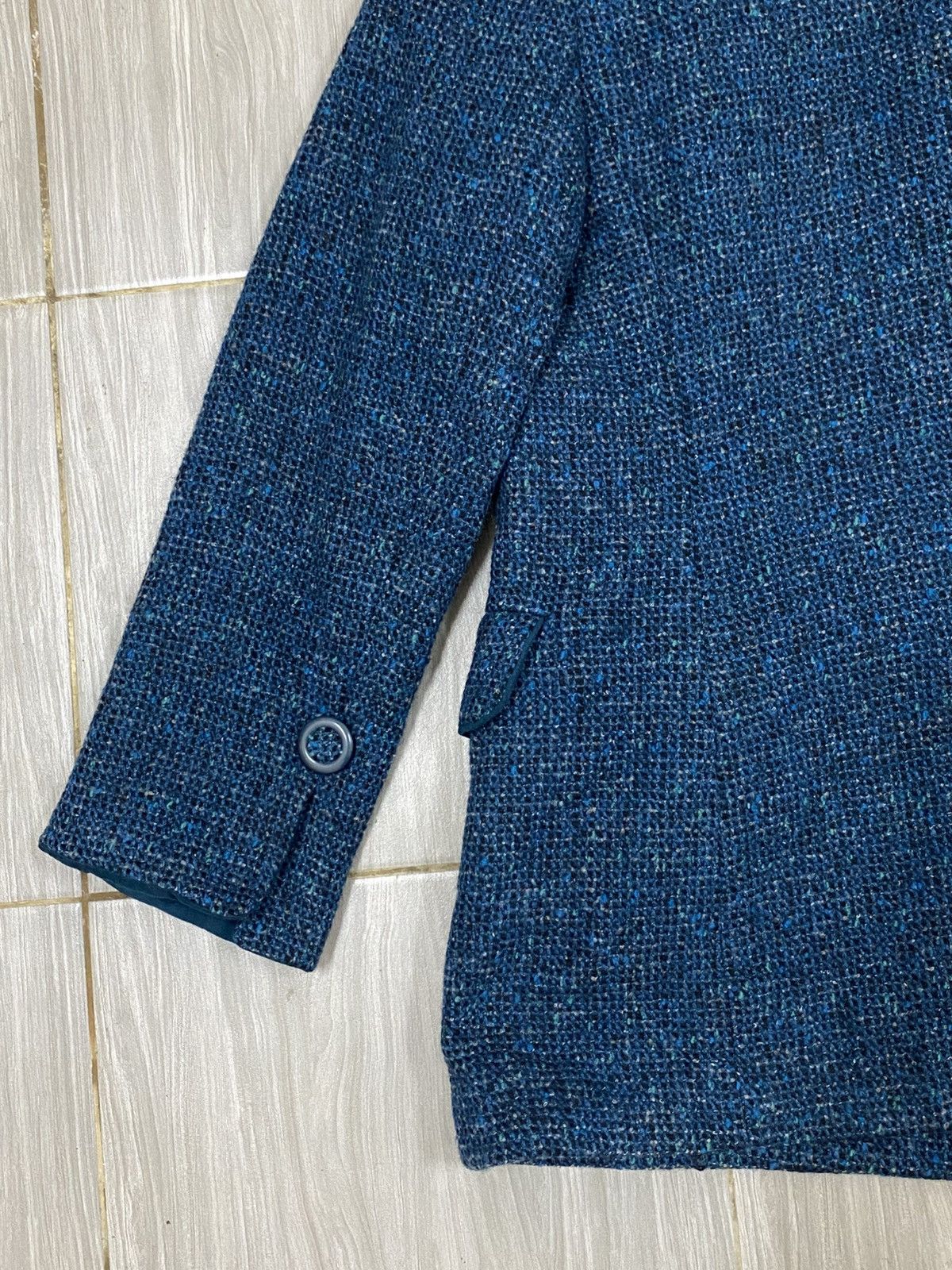 Christian Dior Monsieur Christian Dior Vintage Tweed Jacket Blue | Minimal Collar Size L / US 10 / IT 46 - 9 Thumbnail