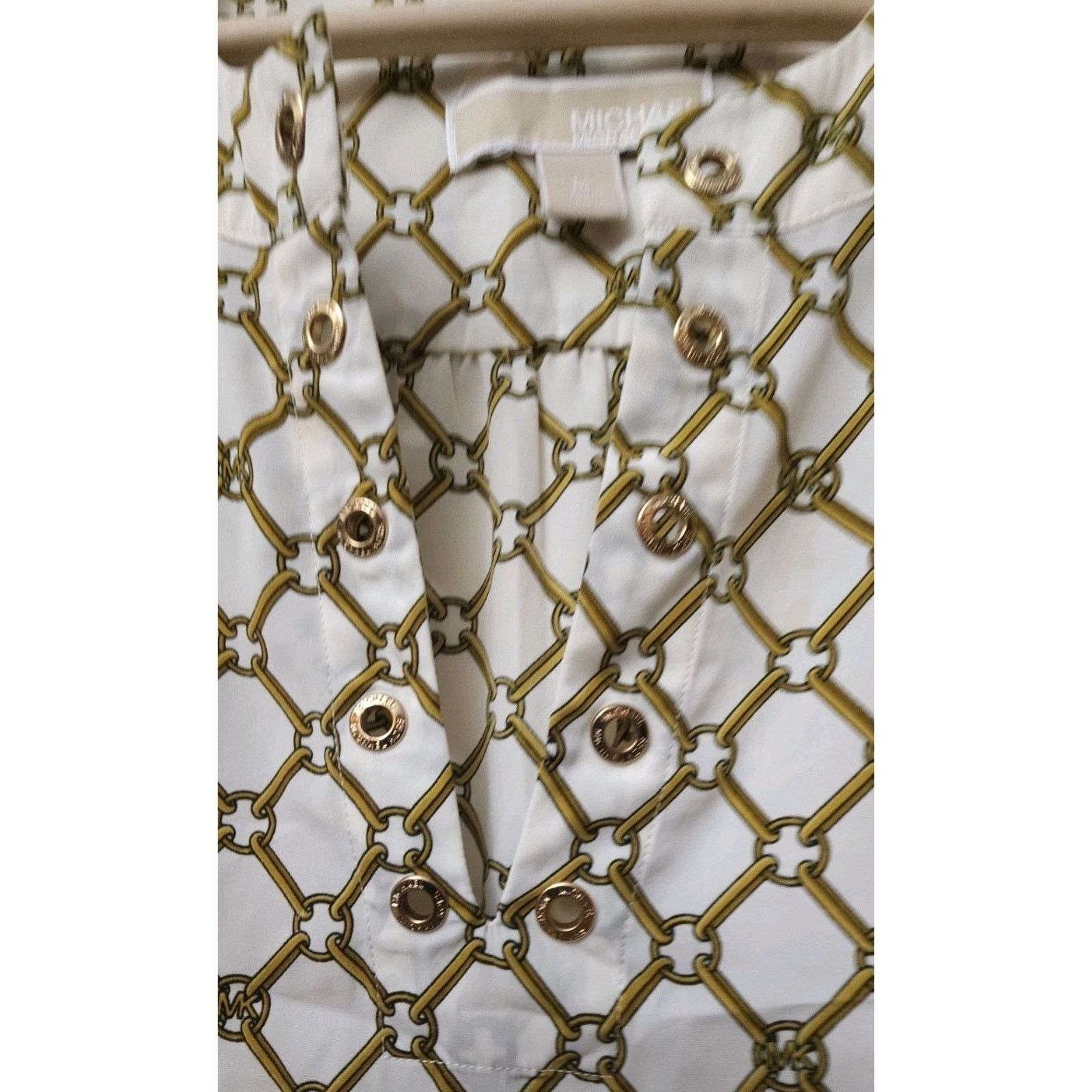 Michael Kors Michael Kors Womens Gold Button Dress Size Medium. MSRP $155 Size M / US 6-8 / IT 42-44 - 3 Thumbnail