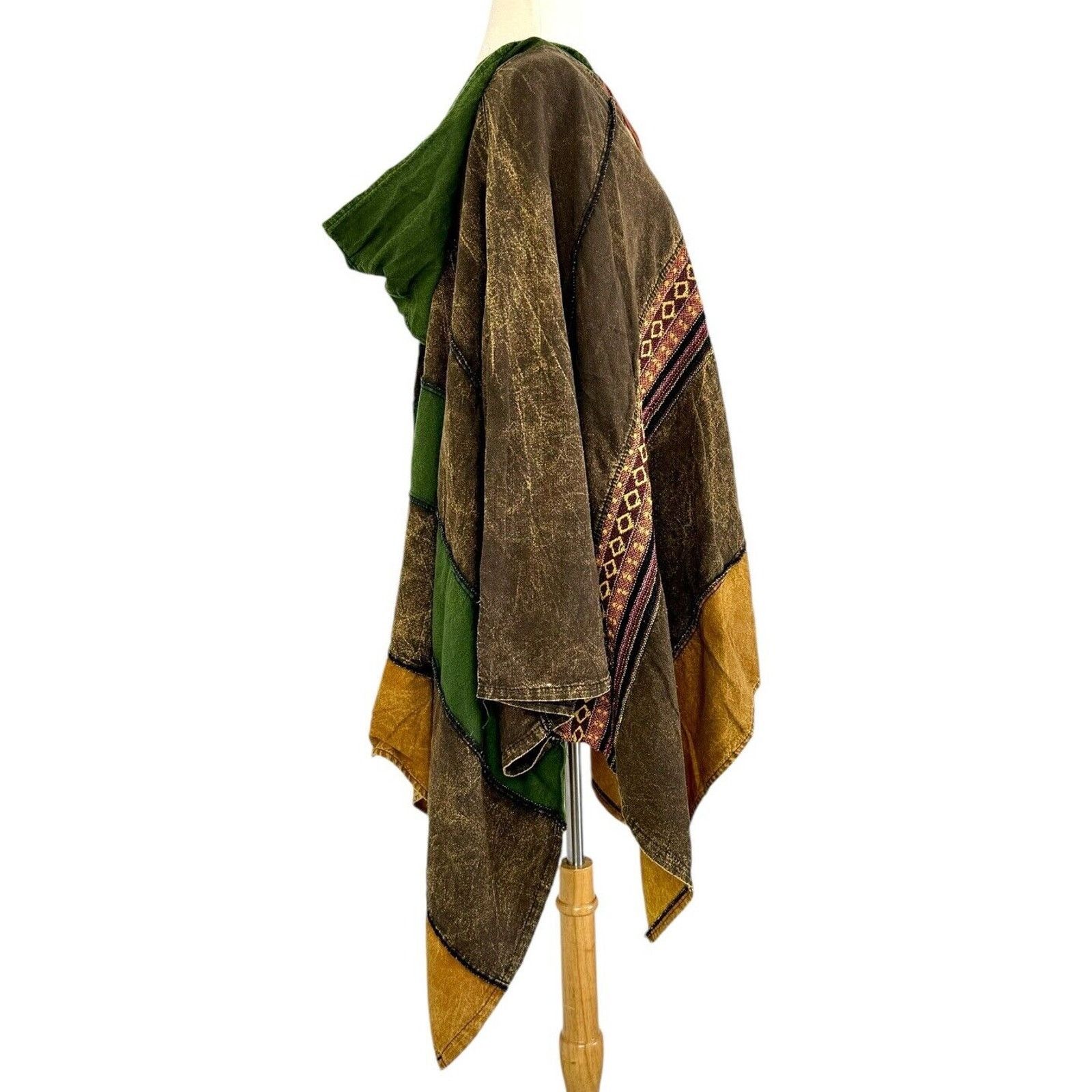 Kathmandu Vintage KATHMANDU IMPORTS Hooded Poncho 100% Cotton OS Size ONE SIZE - 6 Thumbnail