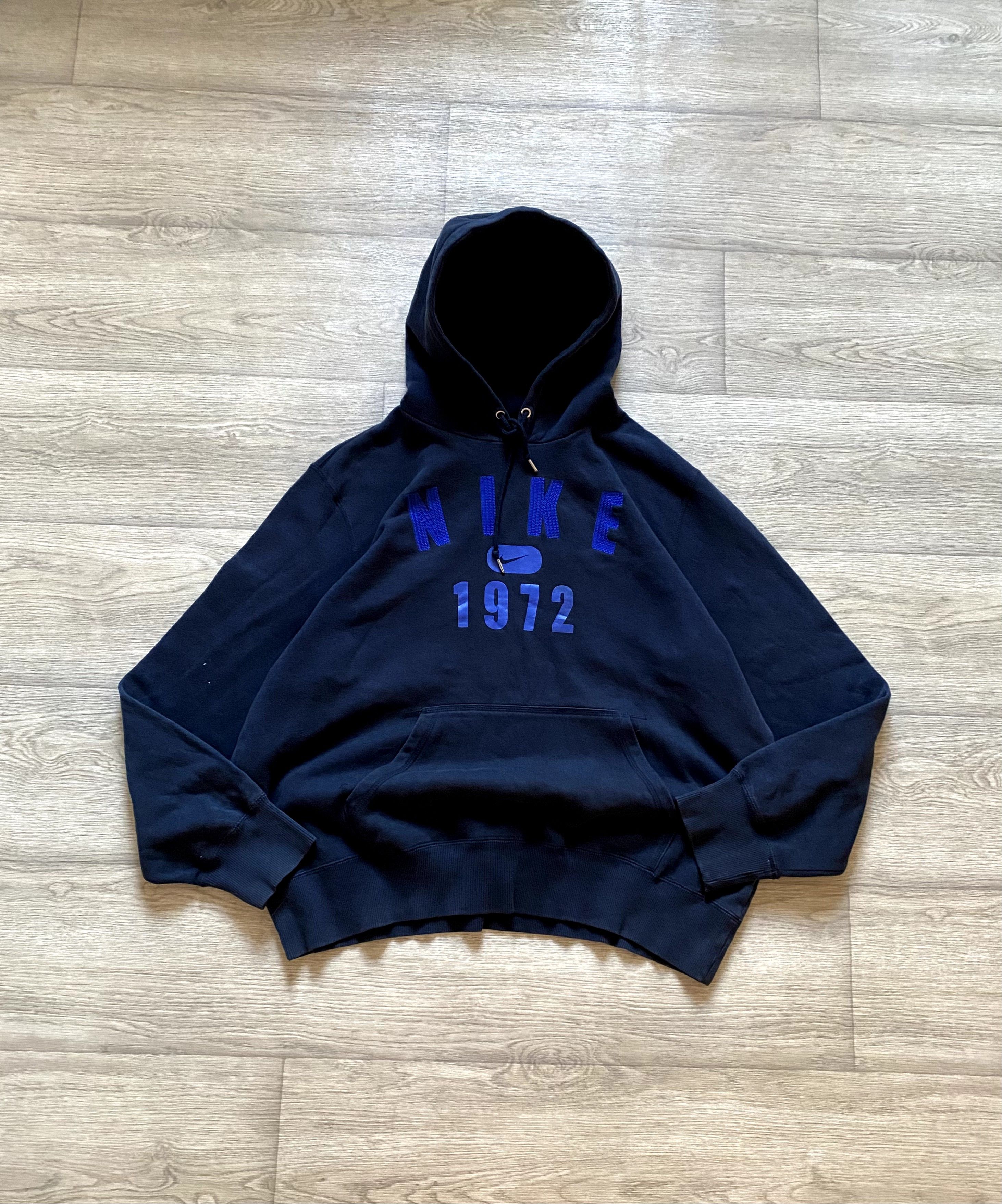 Vintage Y2K Nike Center Swoosh Spellout on sale Hoodie Navy XL