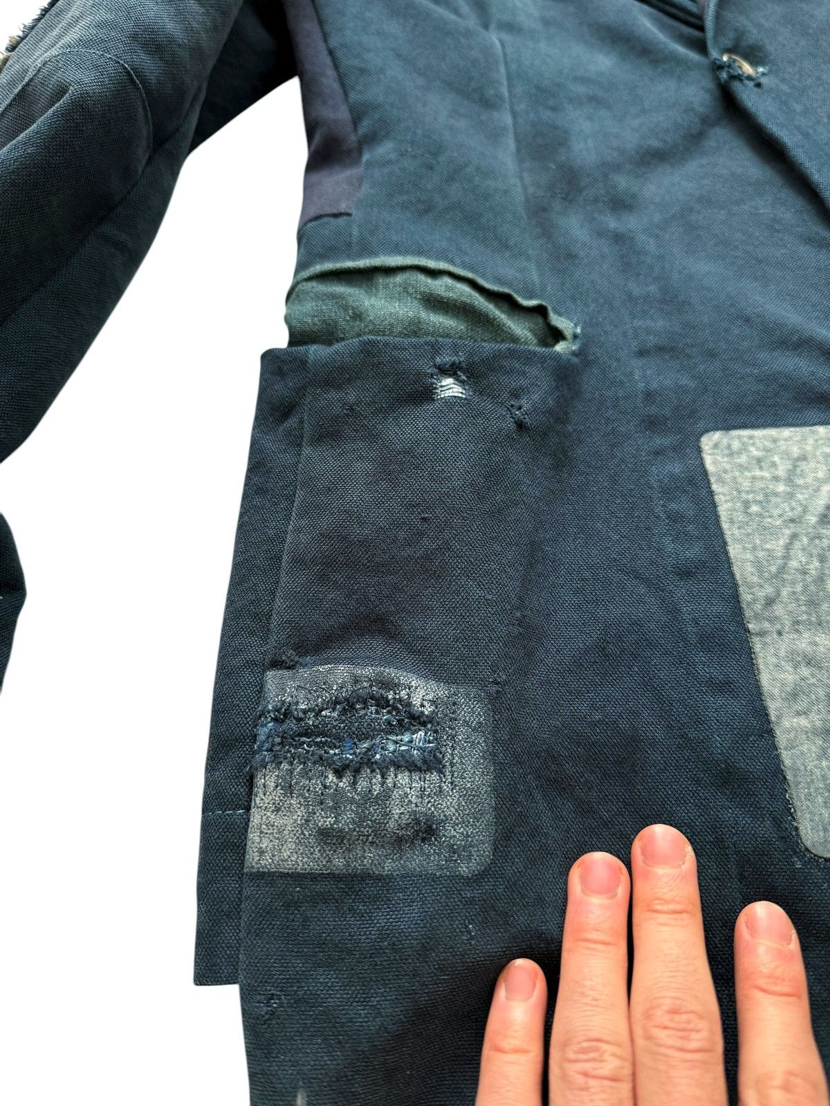 Greg Lauren 2014 OG THE BLUE Patchwork Mailbag Blazer Size US S / EU 44-46 / 1 - 10 Thumbnail