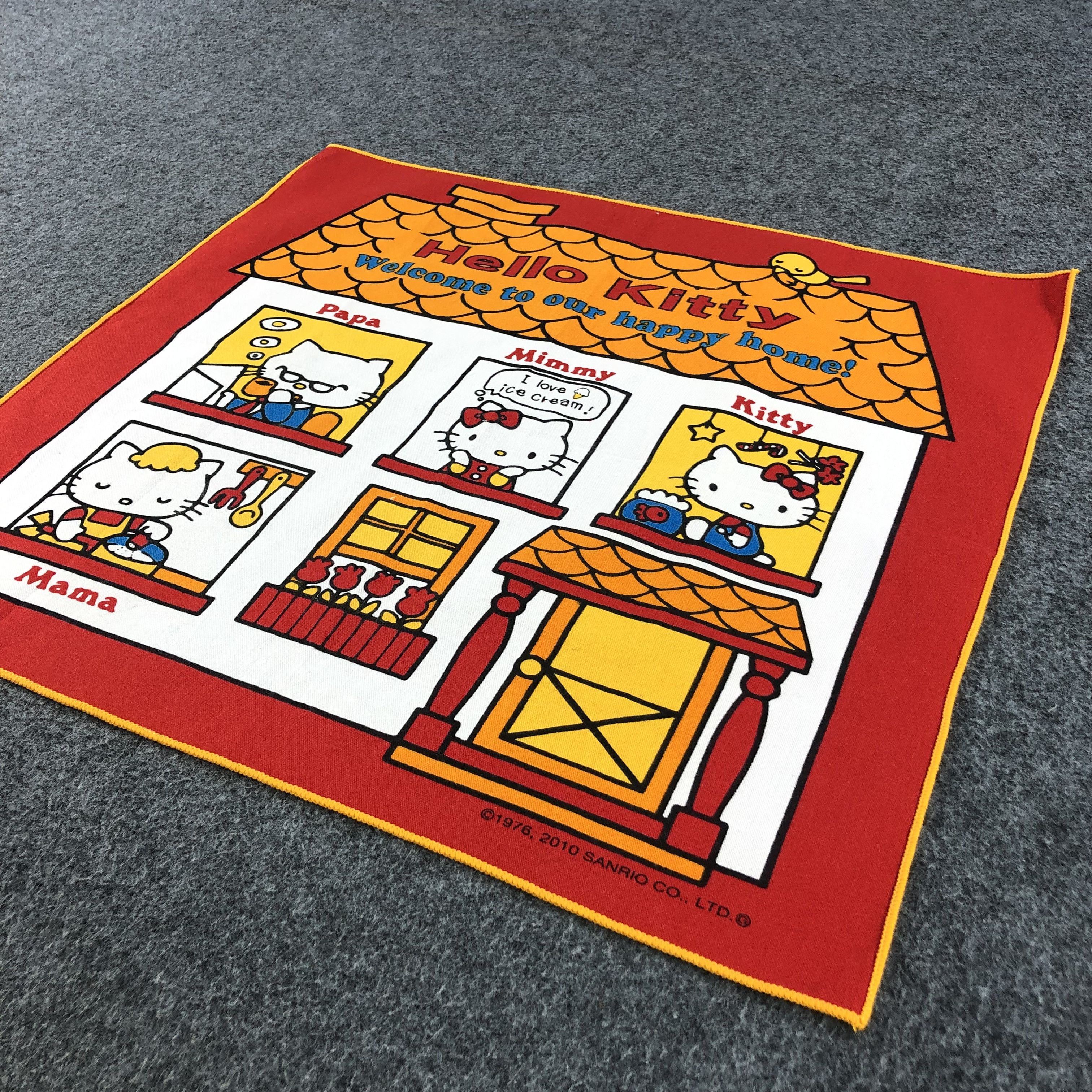 Anime × Japanese Brand × Vintage Hello Kitty Family Handkerchief Neckerchief Bandana X39 Size ONE SIZE - 8 Thumbnail
