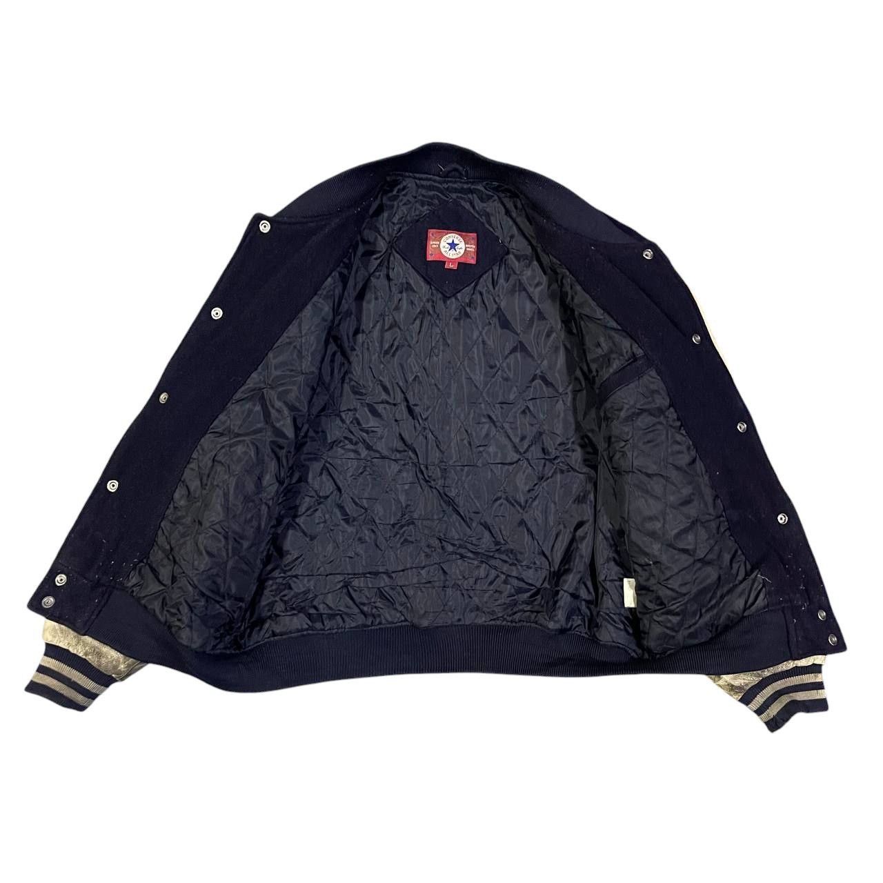 Converse Vintage 90’s Converse Wool Leather Varsity Jacket Size US L / EU 52-54 / 3 - 12 Thumbnail
