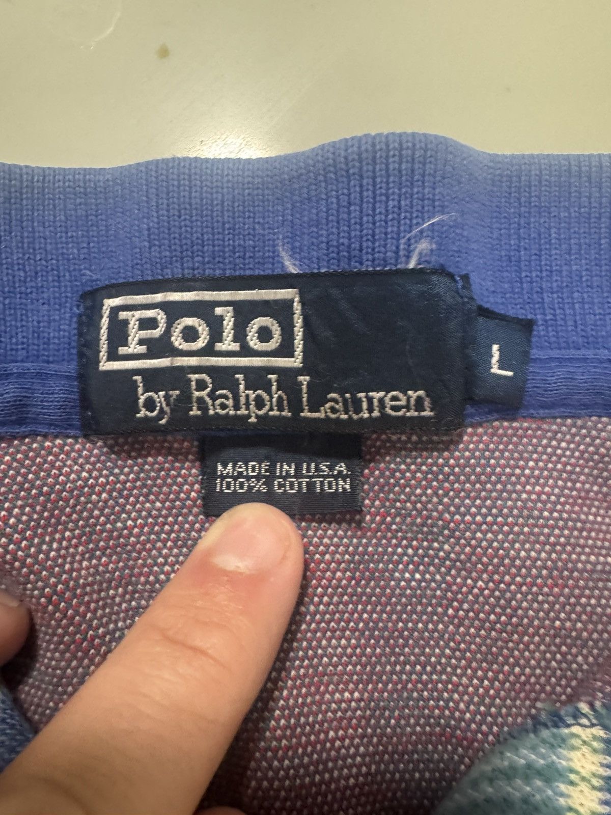 Polo Ralph Lauren Vintage 90s Polo Ralph Lauren Plaid Knit Polo 🇺🇸 Size US L / EU 52-54 / 3 - 3 Thumbnail