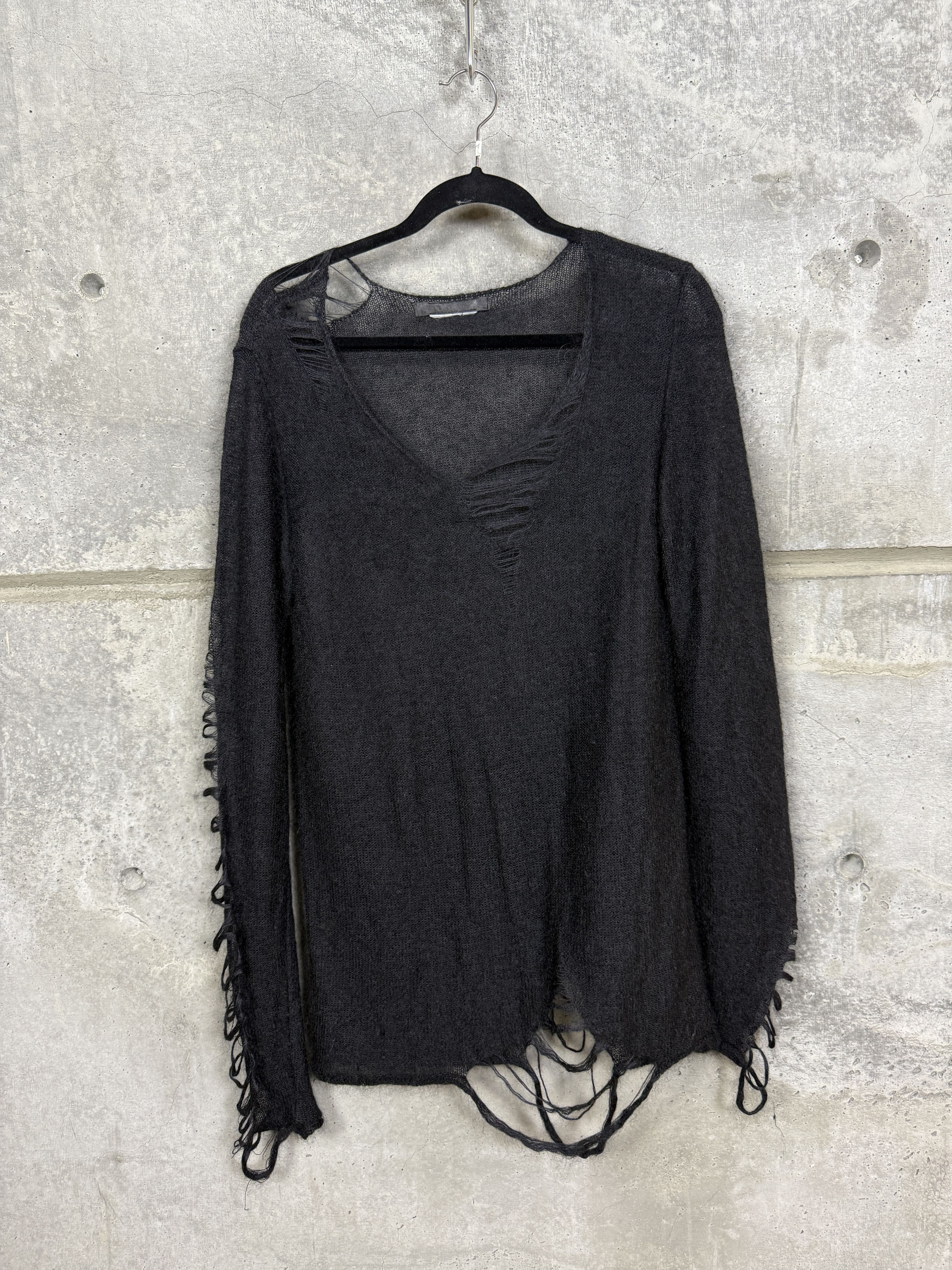 Julius Julius AW09 Distressed Silk Mohair Knit Sweater Size US L / EU 52-54 / 3 - 1 Thumbnail