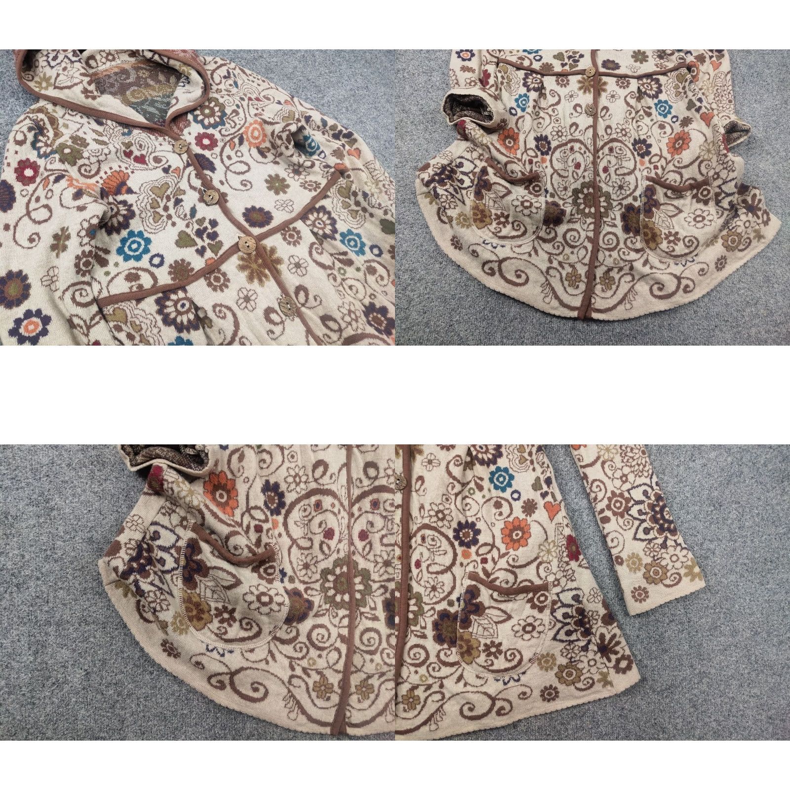 Vintage VINTAGE IVKO Embroidered Wool Cardigan Womens Floral Boho Knit Button Sweater Hoodie Size M / US 6-8 / IT 42-44 - 8 Thumbnail
