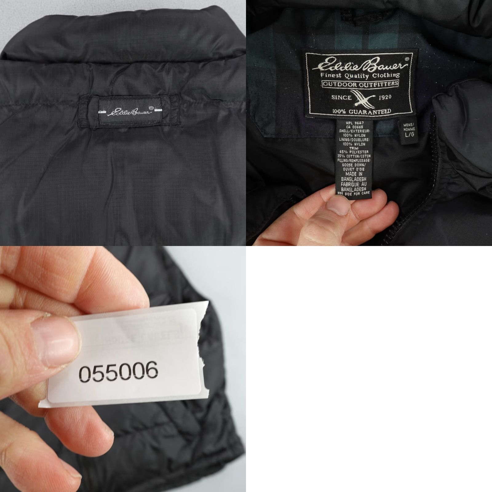 Eddie Bauer Eddie Bauer Puffer Vest Mens Large Black Goose Down Insulated Full Zip Outdoor Size US L / EU 52-54 / 3 - 8 Thumbnail