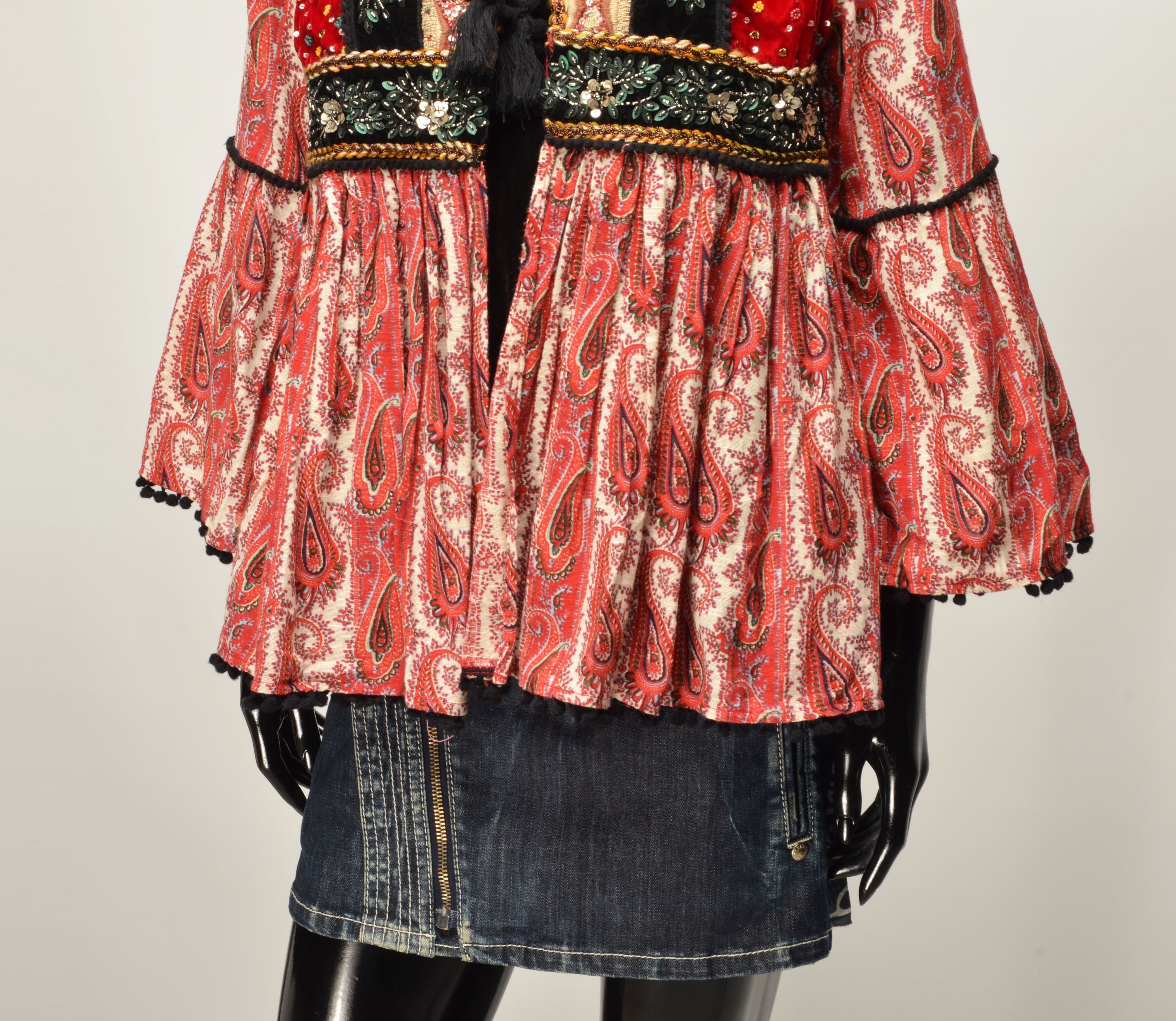 Zara ZARA Bohemian Gypsy Embroidered Embellished Paisley Blouse Size S / US 4 / IT 40 - 3 Thumbnail