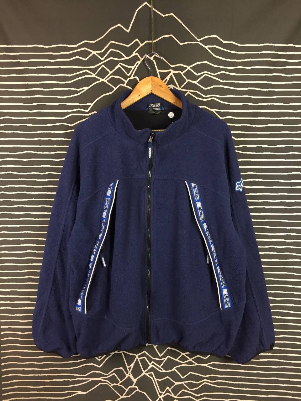 Fox Racing Vtg Fox Racing Motocross Tape Logo Full Zip Fleece Jacket Size US L / EU 52-54 / 3 - 2 Thumbnail