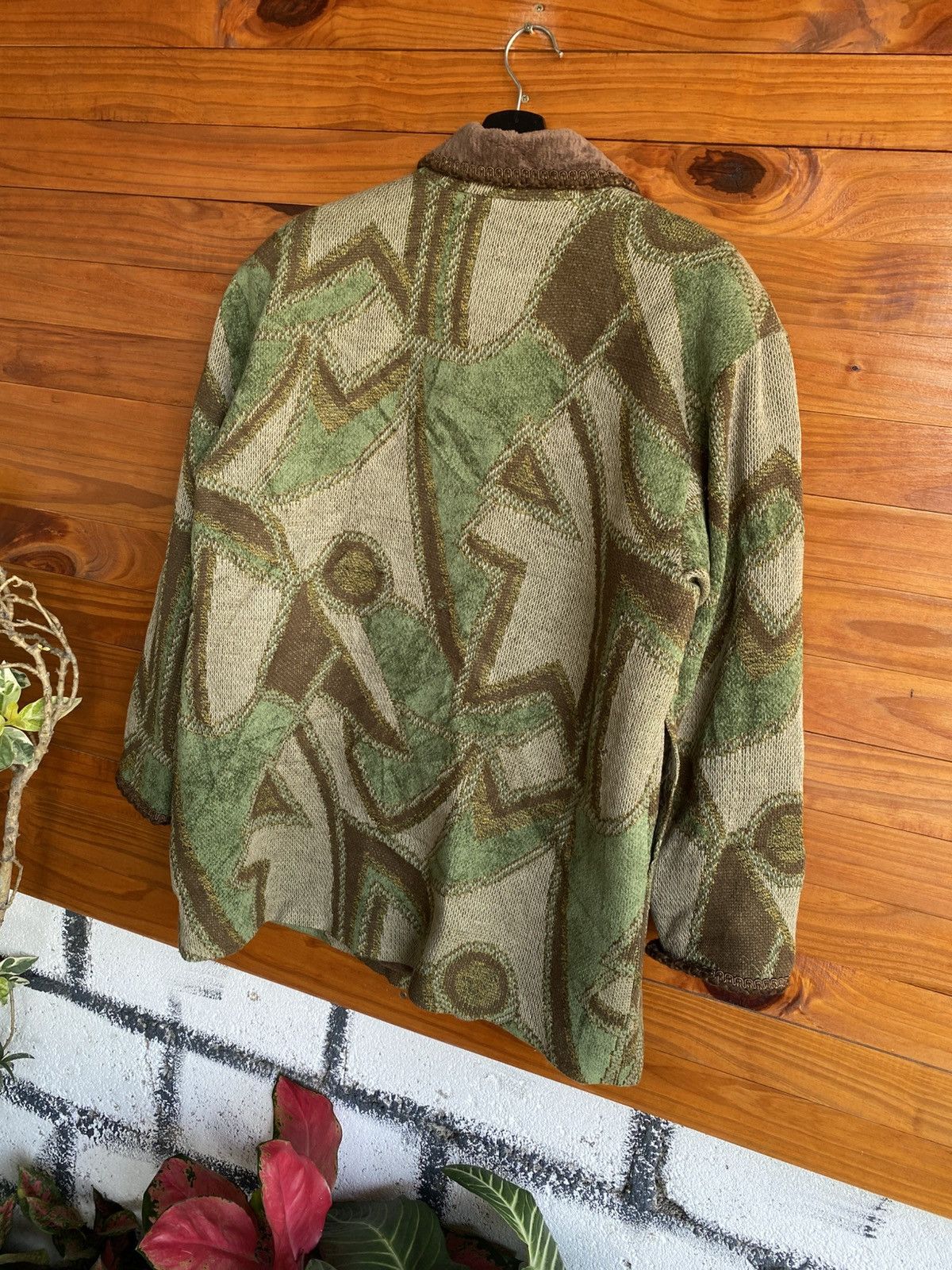 Japanese Brand Vintage En Lain “For High Style Abstract Pattern Wool Jacket Size L / US 10 / IT 46 - 14 Thumbnail