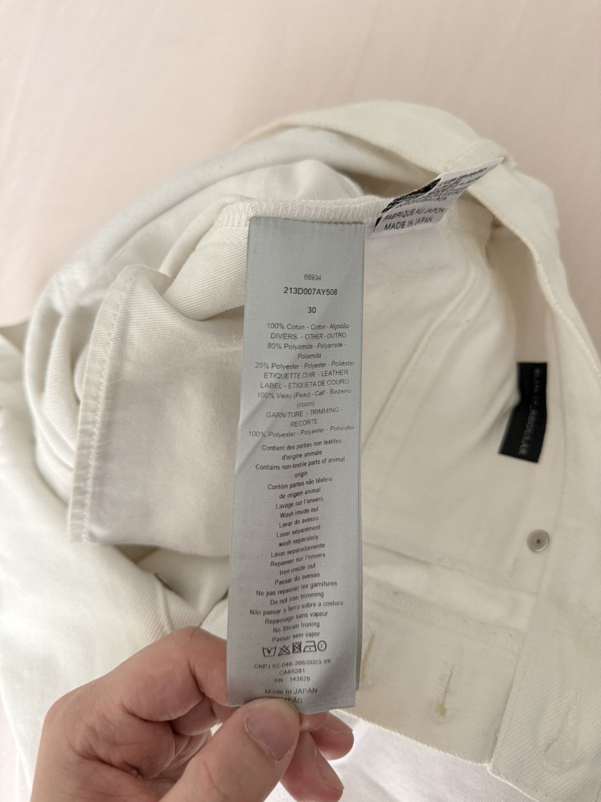 Dior × Sacai Dior x sacai White Denim Pants Size US 30 / EU 46 - 8 Thumbnail