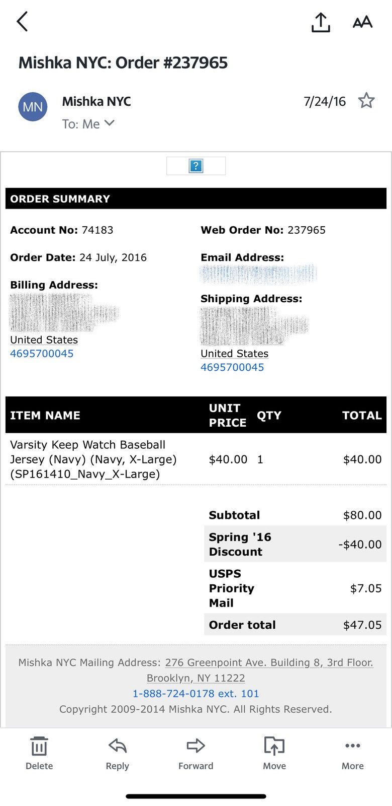 Mishka Mishka NYC Varsity Keep Watch Baseball Jersey | Navy XL Size US XL / EU 56 / 4 - 3 Thumbnail