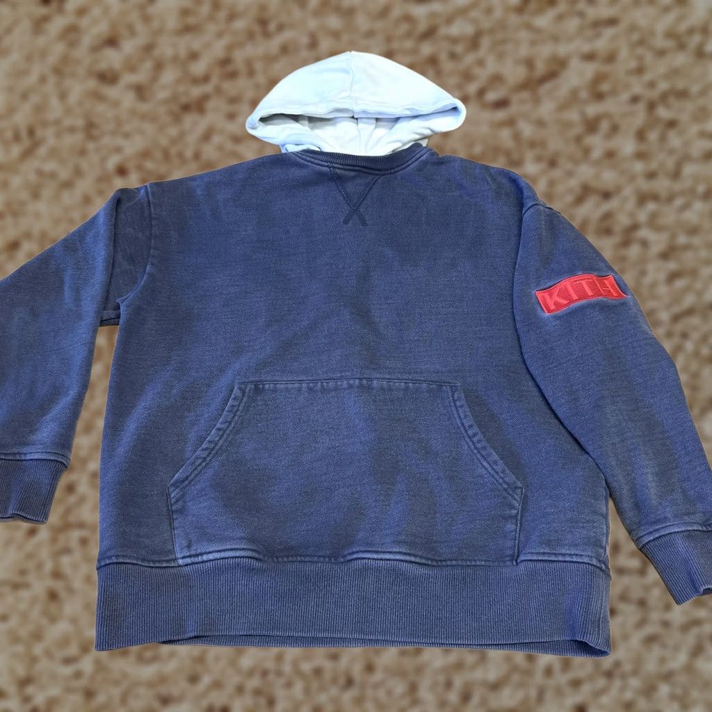 Kith KITH Hoodie Mens XS Blue Pullover Fleece Kangaroo Pocket Logo Patch Sleeve Patch Size US XS / EU 42 / 0 - 1 Thumbnail
