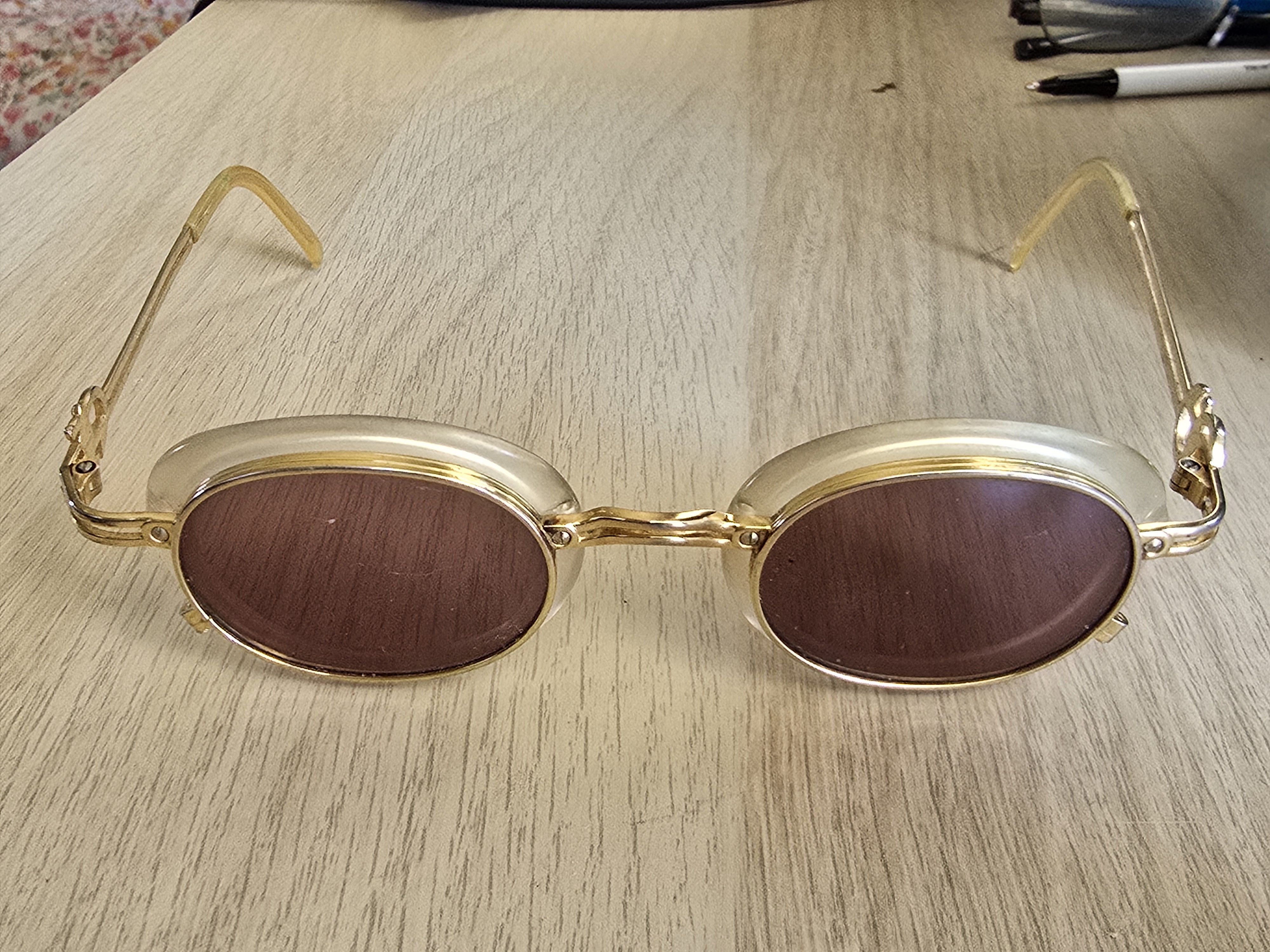 Jean Paul Gaultier 58-5201 Gold Translucent Goggle Sunglasses Size ONE SIZE - 1 Thumbnail