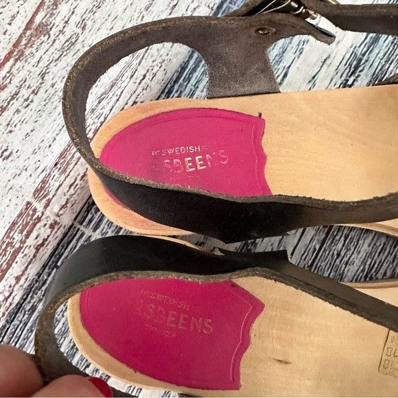 Swedish Hasbeens Swedish Hasbeens Black Leather Strappy Sandals Size US 6.5 / IT 36.5 - 3 Thumbnail