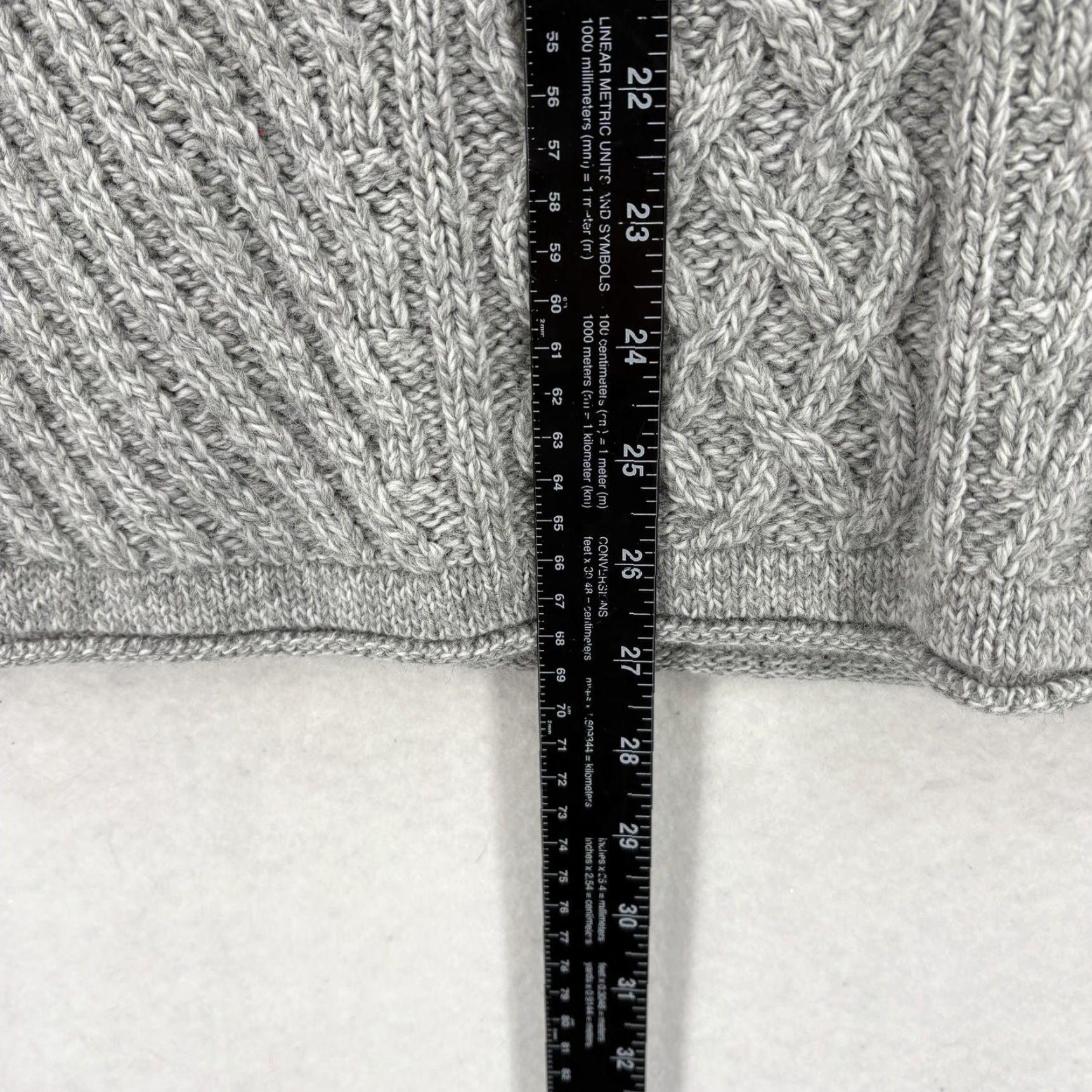 Vintage SAOL Sweater Womens Medium Gray Wool Blend Cable Knit Crewneck Fisherman Ireland Size M / US 6-8 / IT 42-44 - 6 Thumbnail